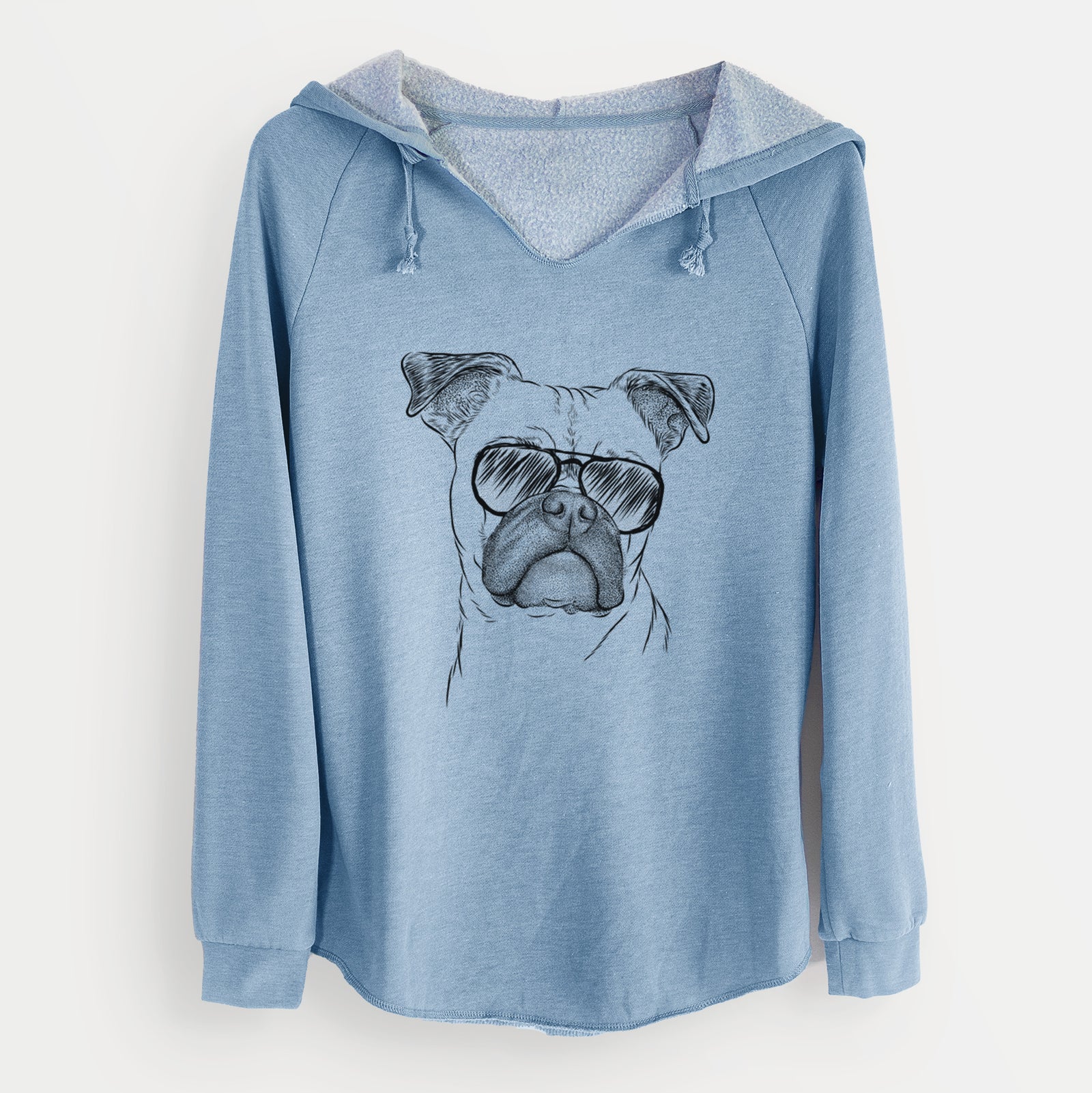 Aviator Mack the Bugg (Boston Terrier/Pug) - Cali Wave Hooded Sweatshirt