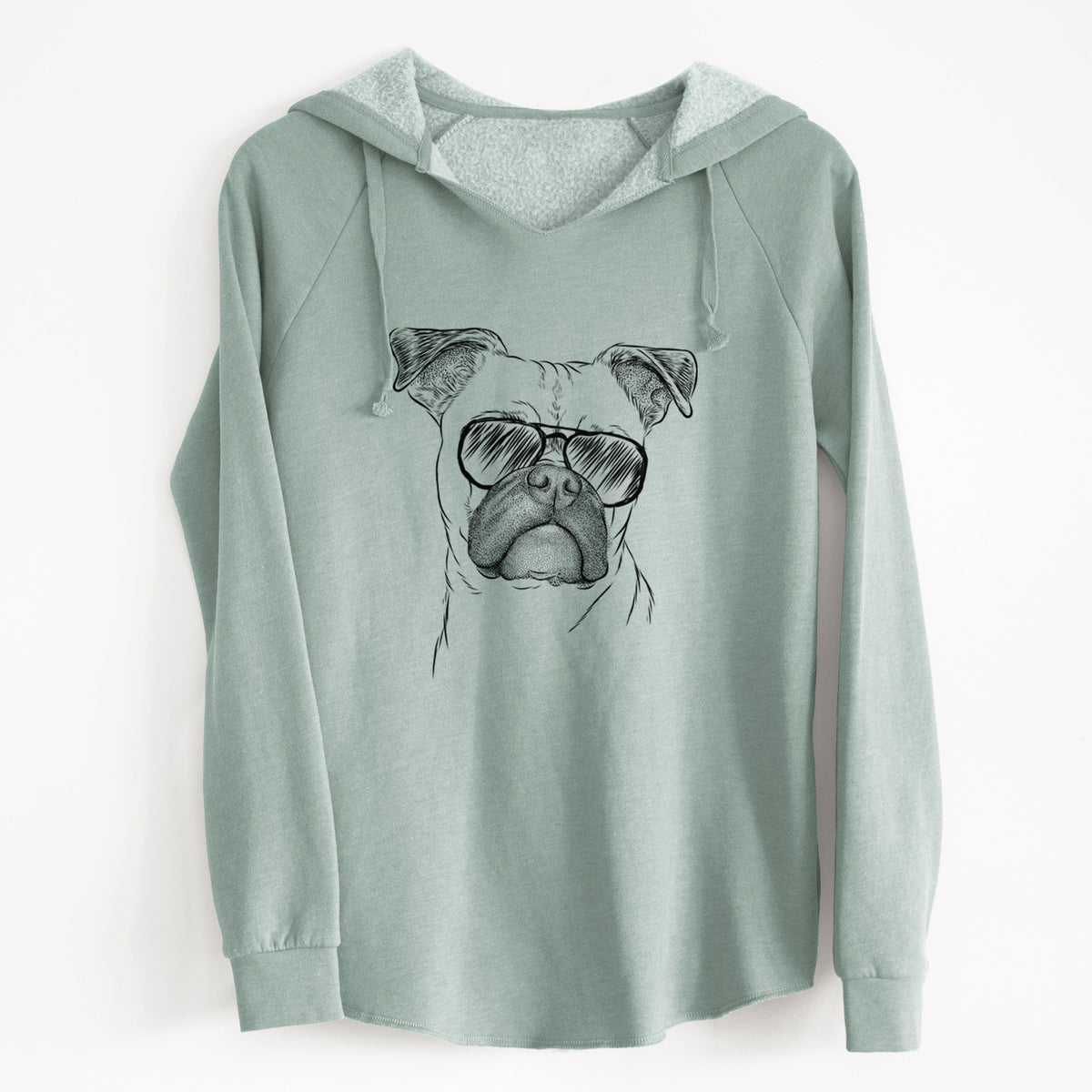 Aviator Mack the Bugg (Boston Terrier/Pug) - Cali Wave Hooded Sweatshirt