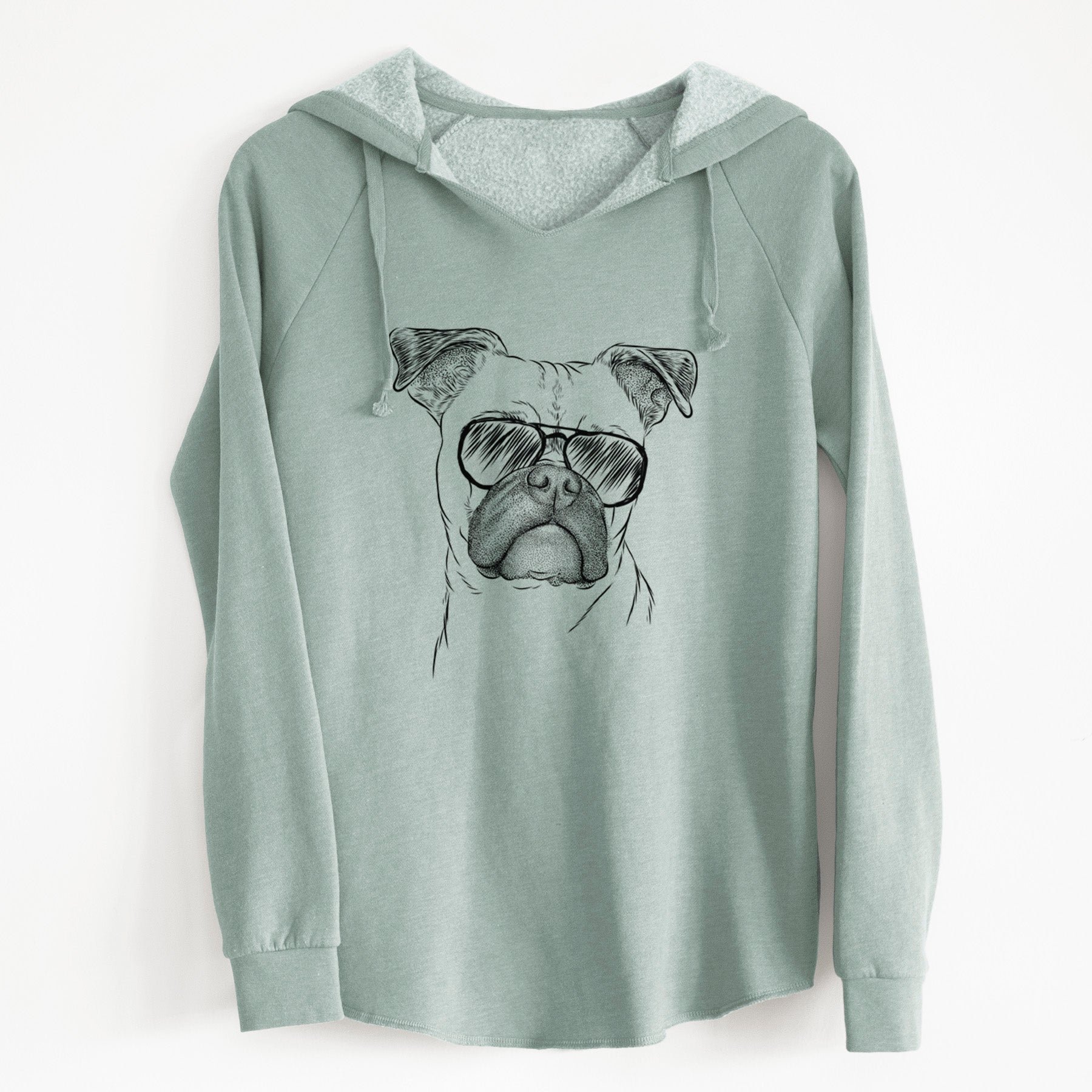 Aviator Mack the Bugg (Boston Terrier/Pug) - Cali Wave Hooded Sweatshirt