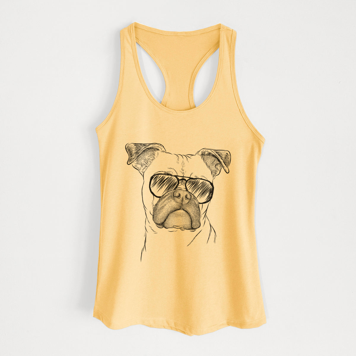 Mack the Bugg (Boston Terrier/Pug) - Women's Racerback Tanktop