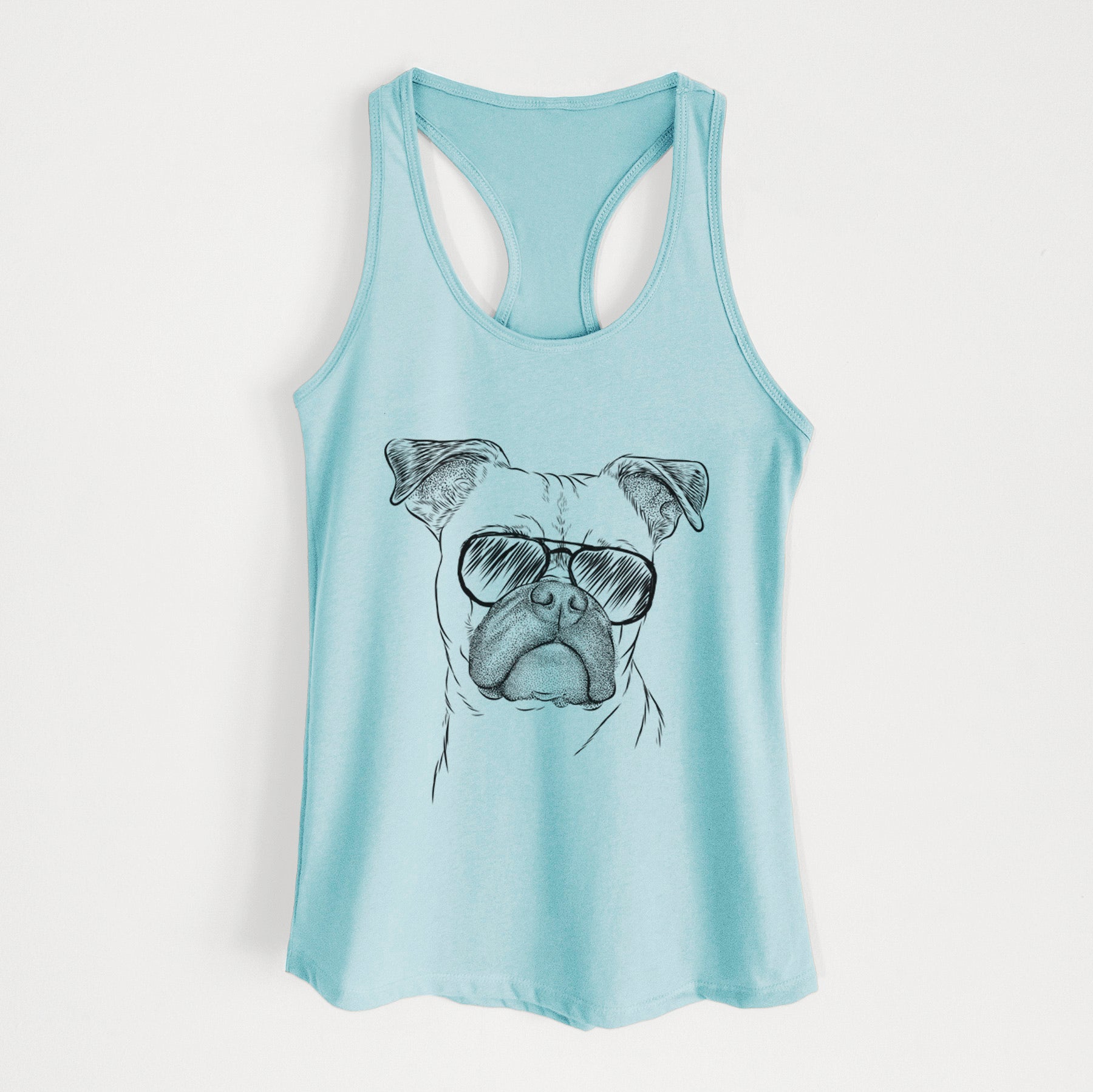 Mack the Bugg (Boston Terrier/Pug) - Women's Racerback Tanktop