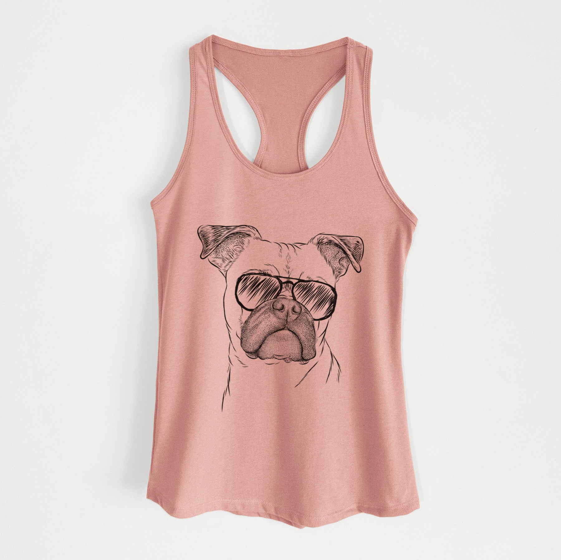 Mack the Bugg (Boston Terrier/Pug) - Women's Racerback Tanktop