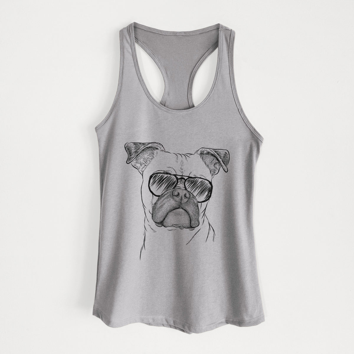 Mack the Bugg (Boston Terrier/Pug) - Women&#39;s Racerback Tanktop