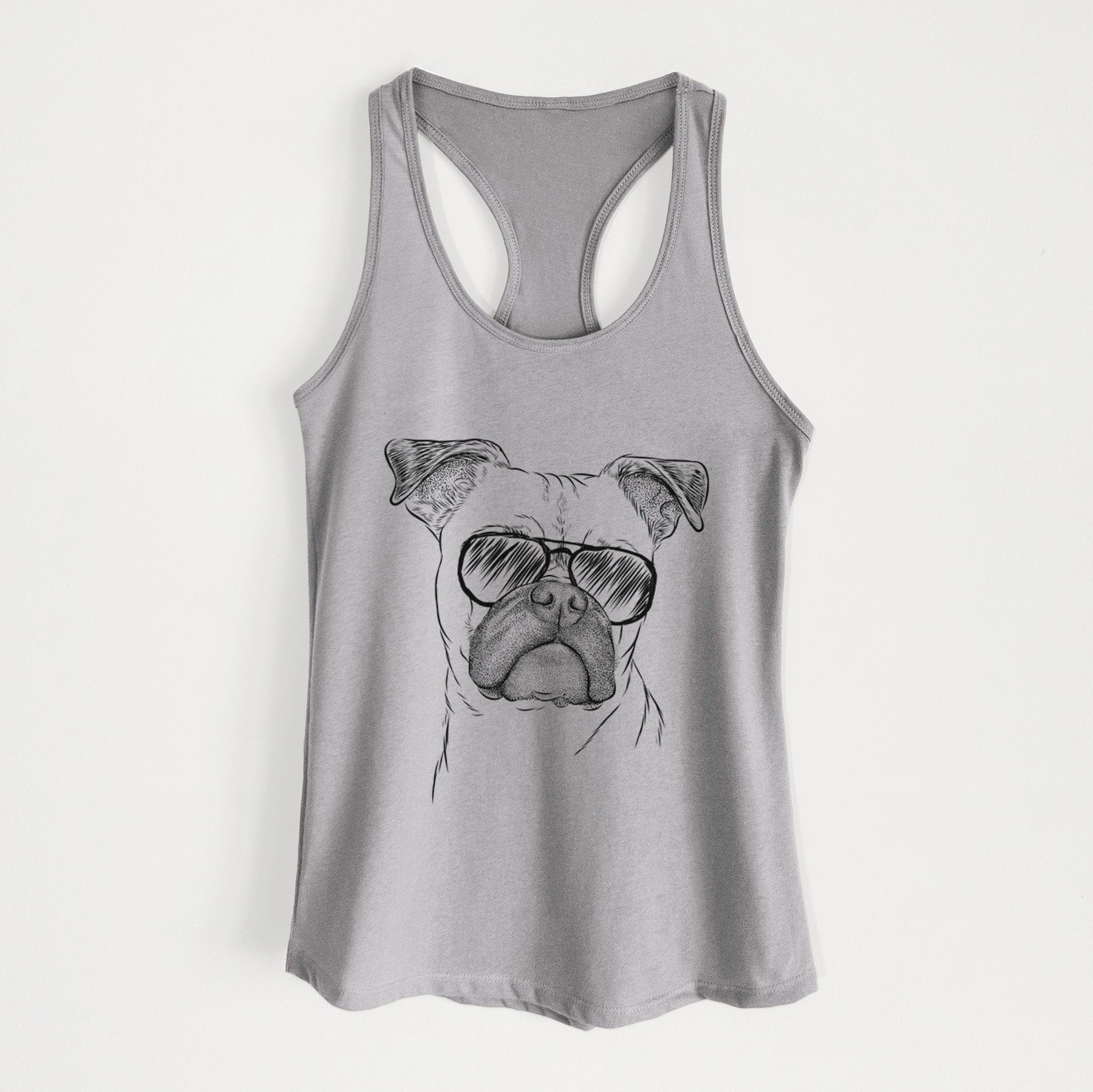 Mack the Bugg (Boston Terrier/Pug) - Women's Racerback Tanktop