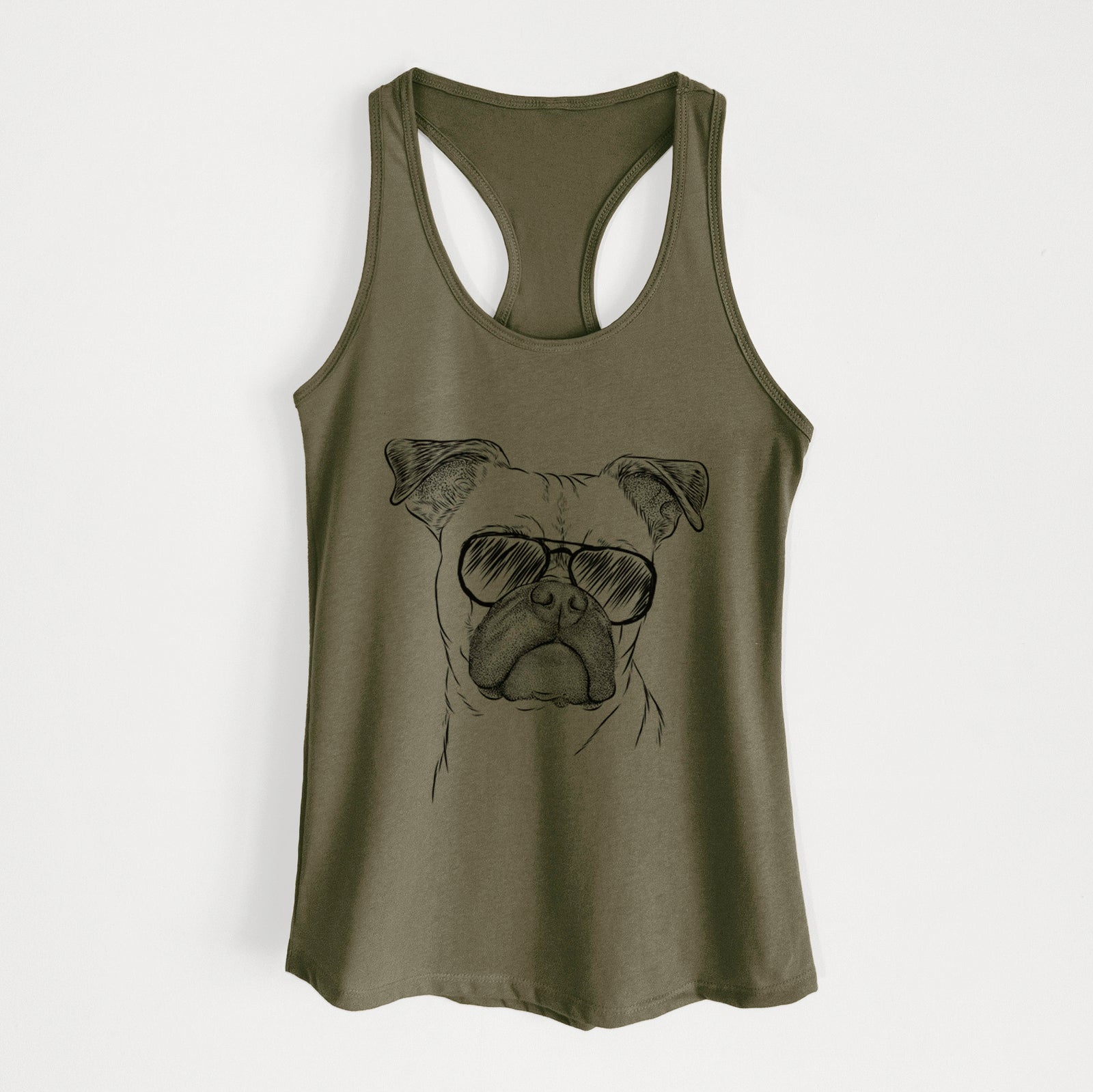 Mack the Bugg (Boston Terrier/Pug) - Women's Racerback Tanktop