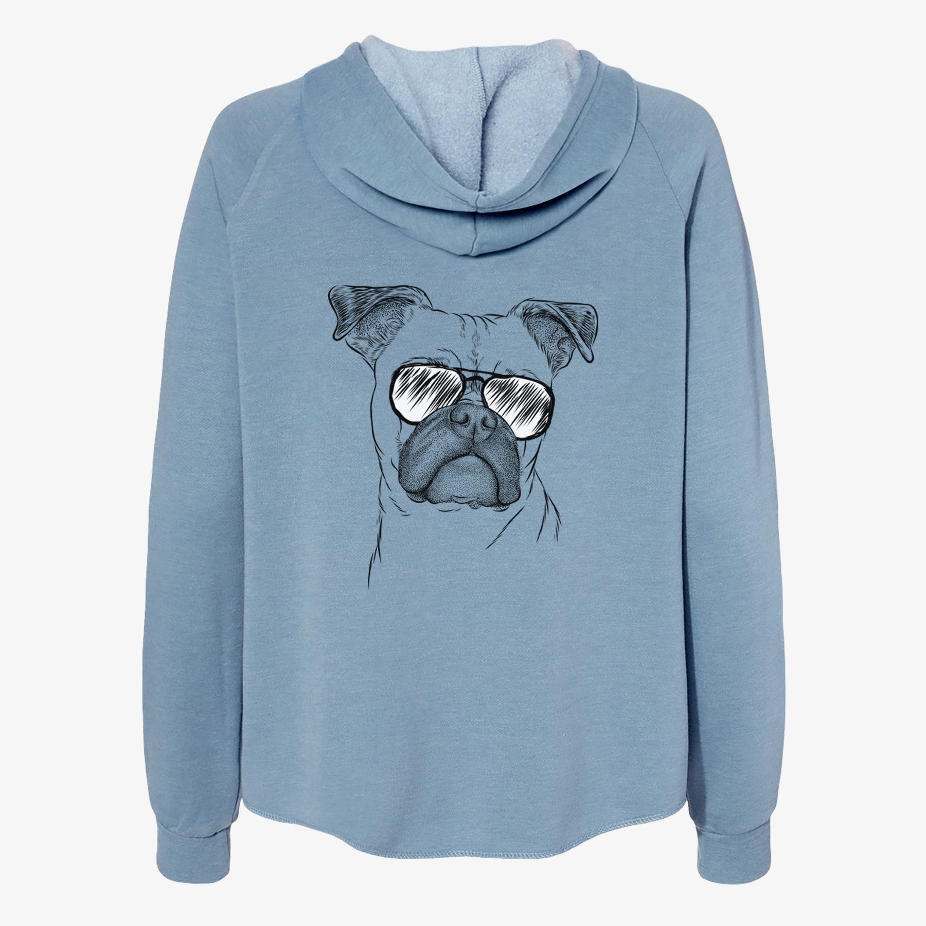 Mack the Bugg (Boston Terrier/Pug) - Women's Cali Wave Zip-Up Sweatshirt