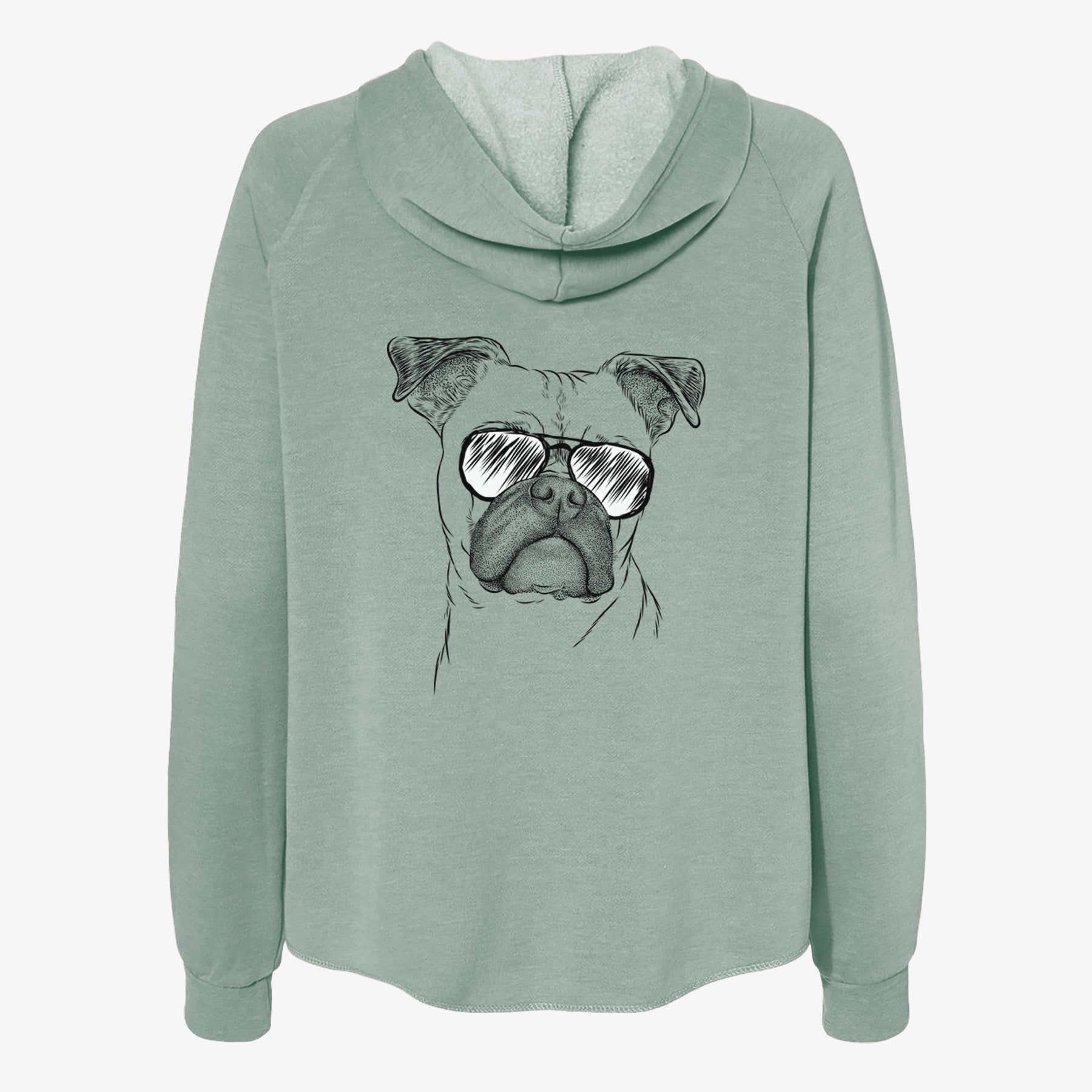 Mack the Bugg (Boston Terrier/Pug) - Women's Cali Wave Zip-Up Sweatshirt