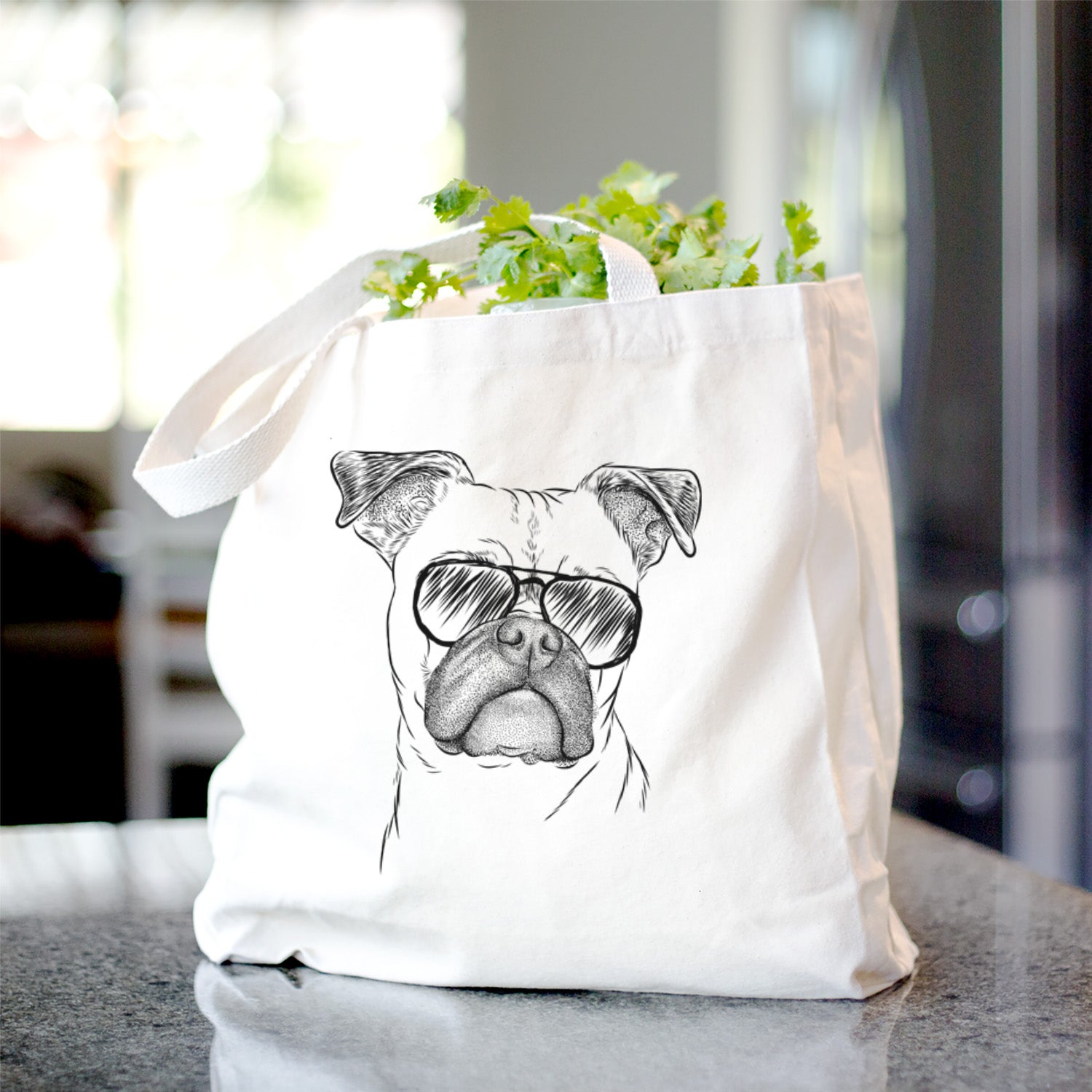 Mack the Bugg (Boston Terrier/Pug) - Tote Bag