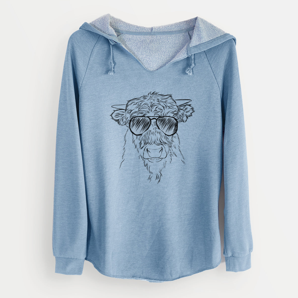 Aviator Mack the Scottish Highland Cow - Cali Wave Hooded Sweatshirt