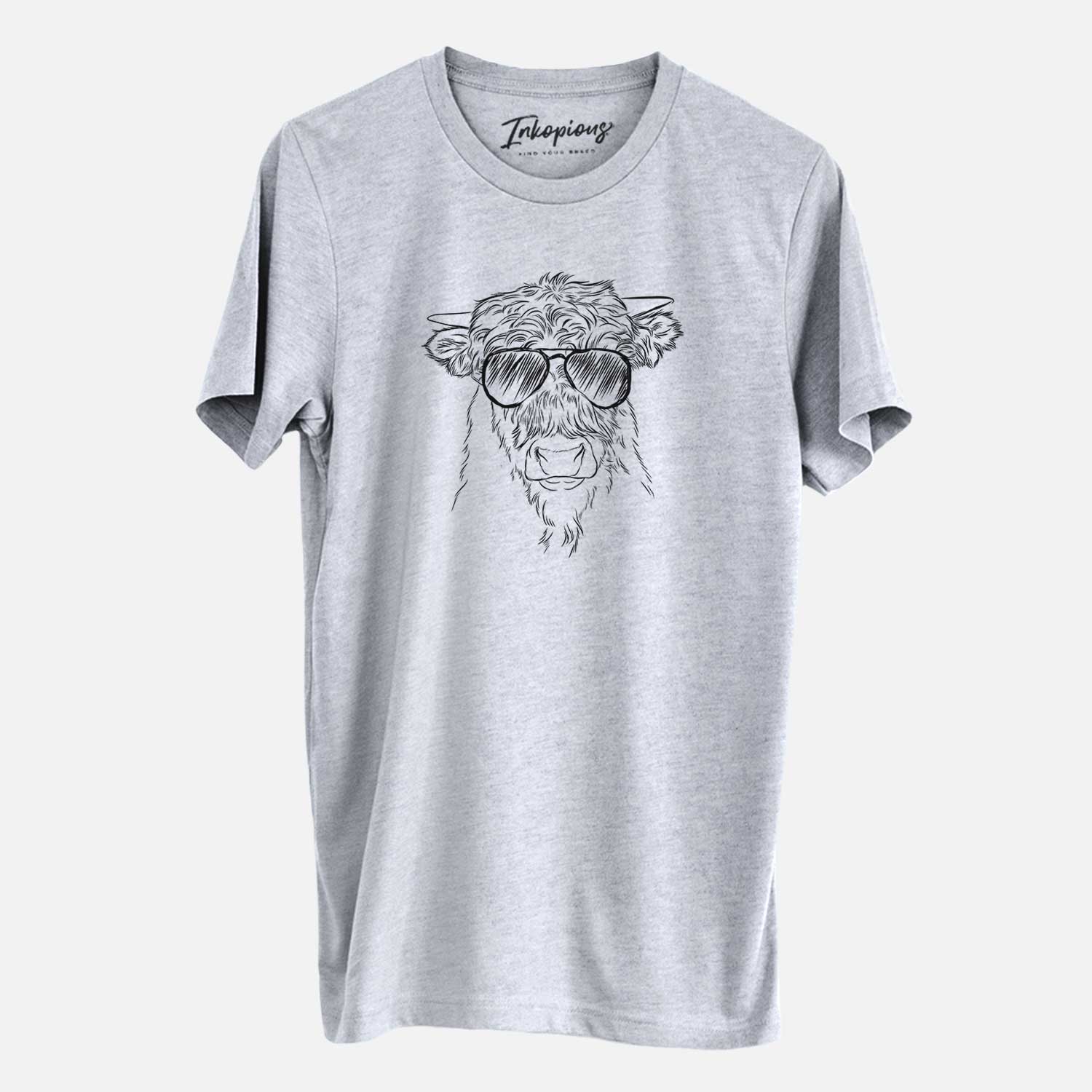 Aviator Mack the Scottish Highland Cow - Unisex Crewneck