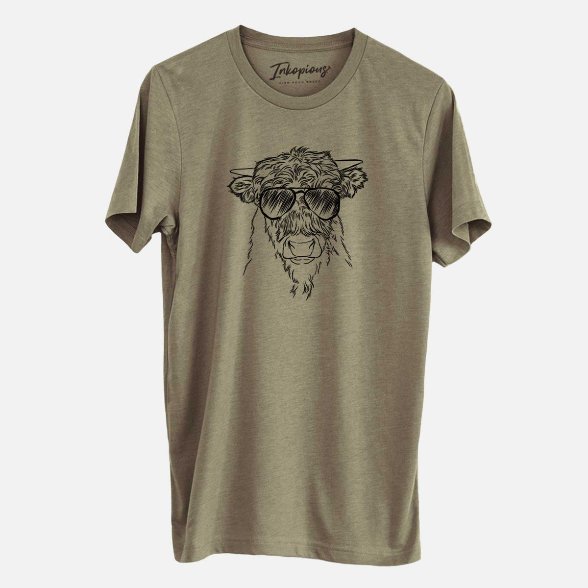 Aviator Mack the Scottish Highland Cow - Unisex Crewneck