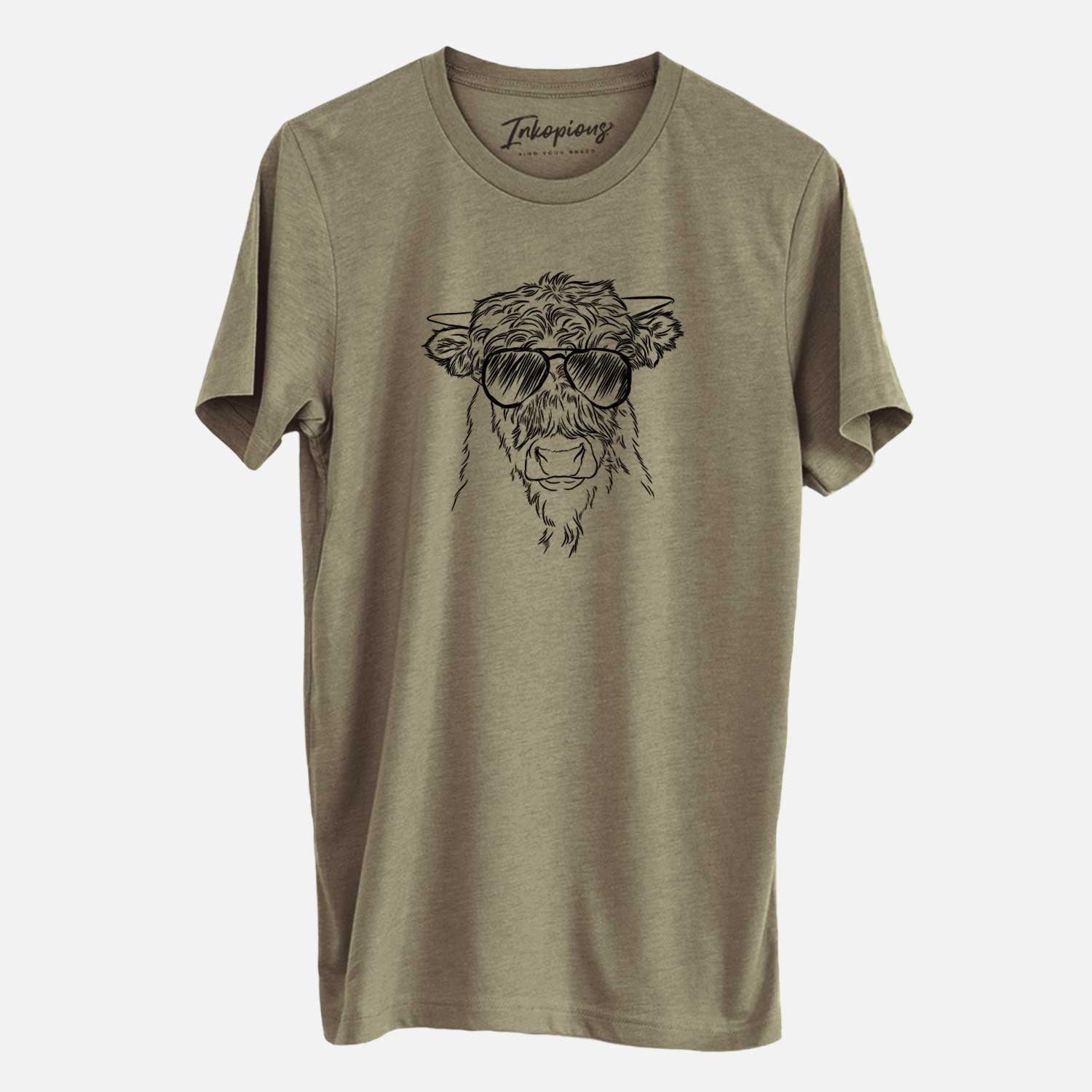 Aviator Mack the Scottish Highland Cow - Unisex Crewneck