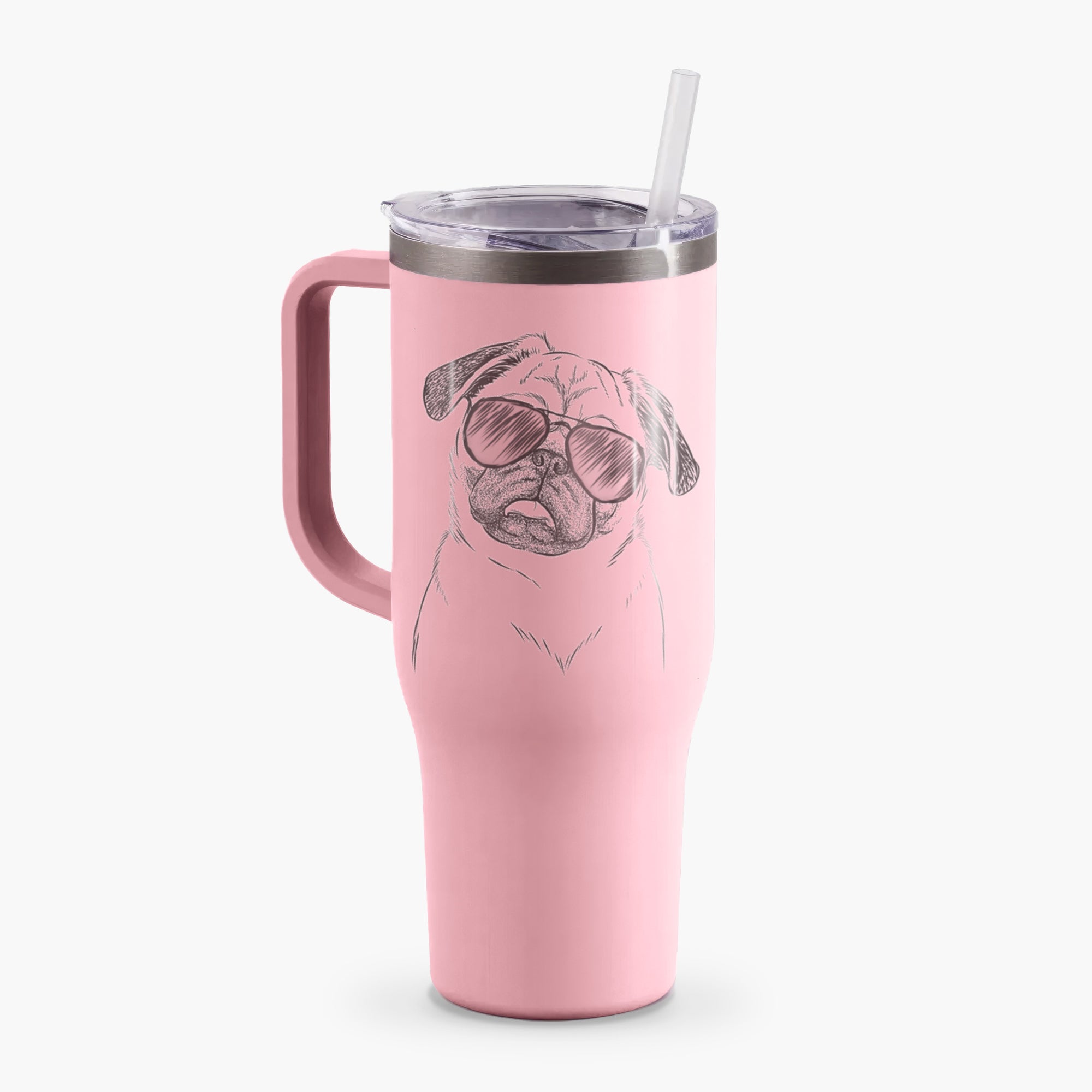 Macy the Pug - 40oz Tumbler with Handle