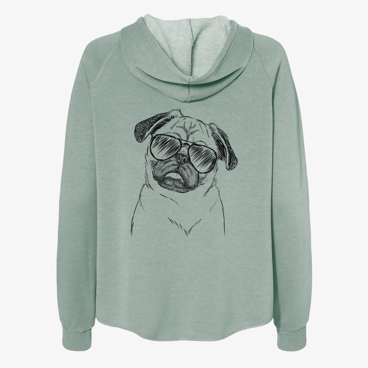 Macy the Pug - Women's Cali Wave Zip-Up Sweatshirt