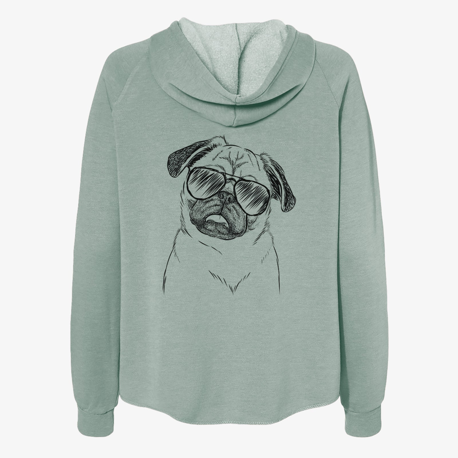 Macy the Pug - Women's Cali Wave Zip-Up Sweatshirt