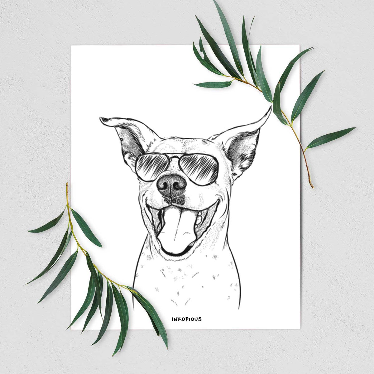 Maddie the Dalmaitan Pitbull Mix Art Print