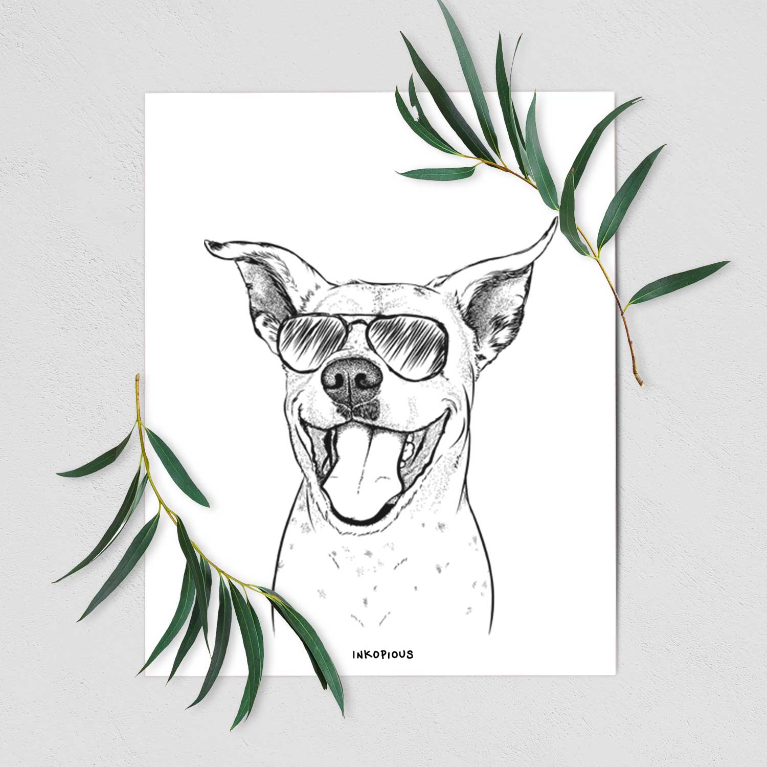 Maddie the Dalmaitan Pitbull Mix Art Print