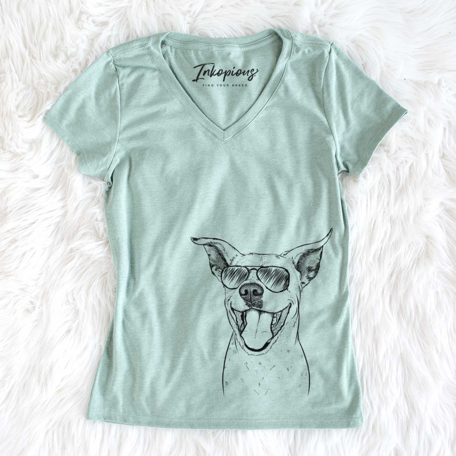 Aviator Maddie the Dalmatian Pitbull Mix - Women's V-neck Shirt