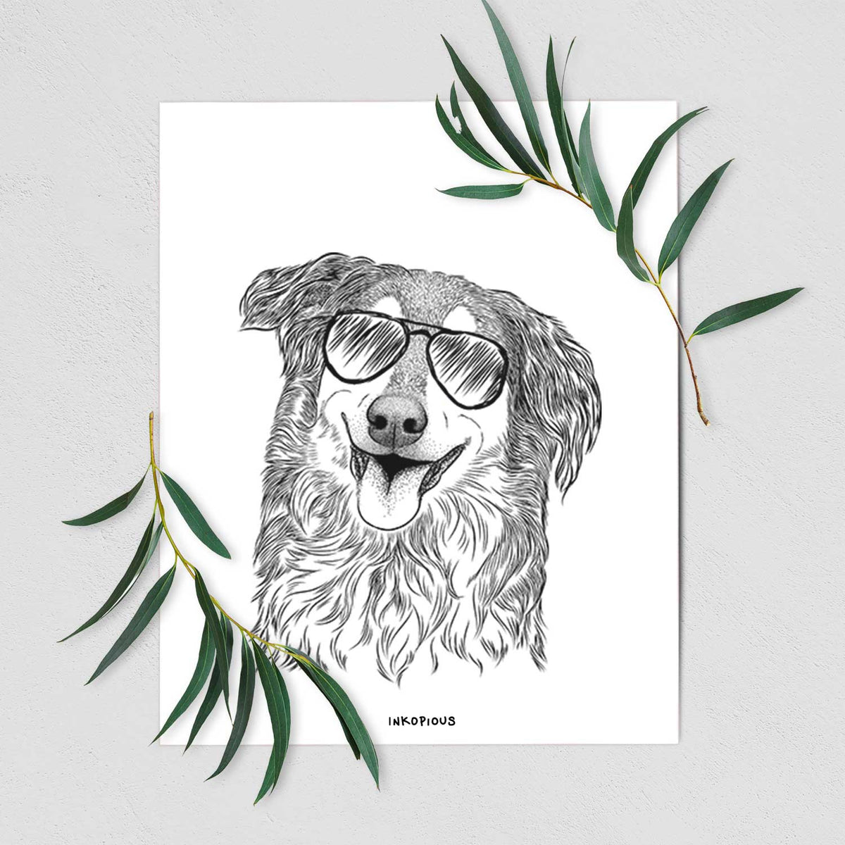 Maddie the English Shepherd Art Print
