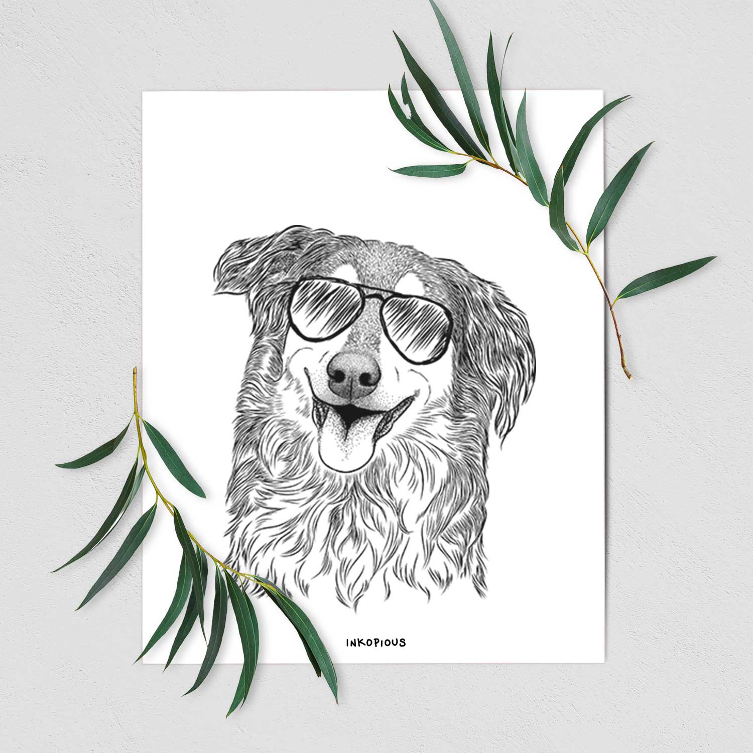 Maddie the English Shepherd Art Print