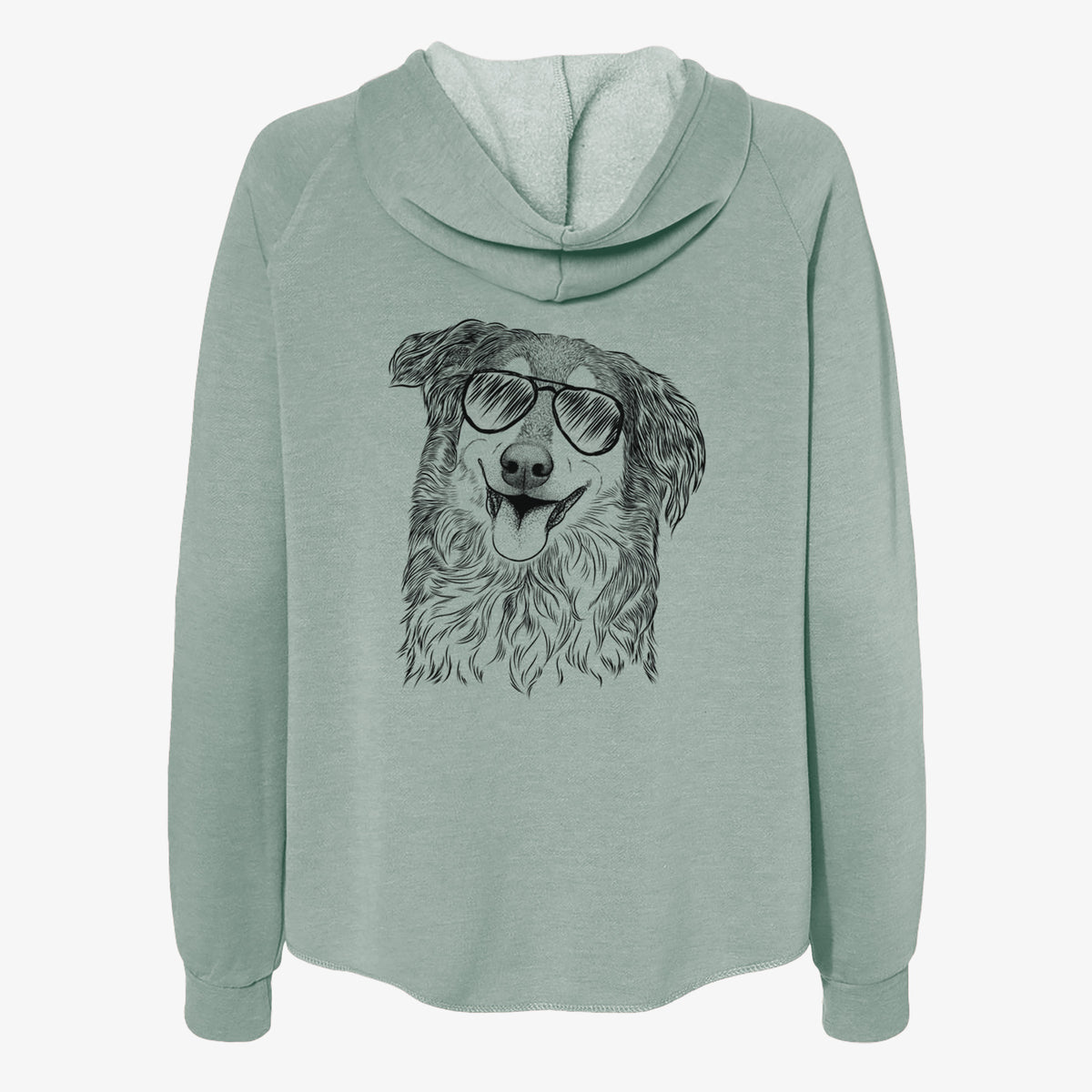Maddie the English Shepherd - Women's Cali Wave Zip-Up Sweatshirt