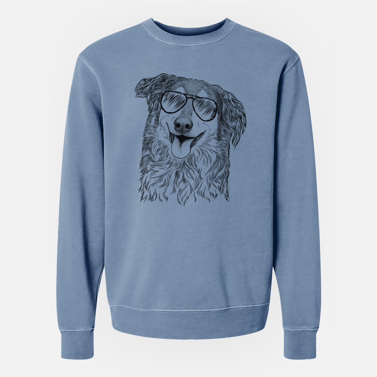 Aviator Maddie the English Shepherd - Unisex Pigment Dyed Crew Sweatshirt