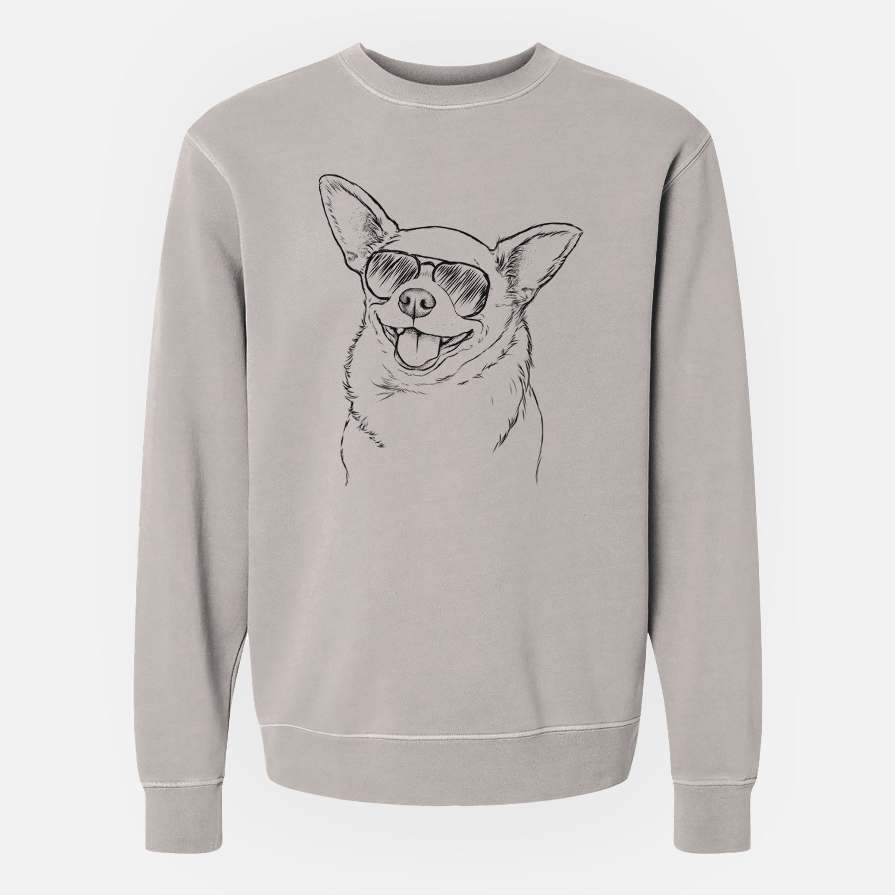 Aviator Maddison Pearl the Chihuahua - Unisex Pigment Dyed Crew Sweatshirt