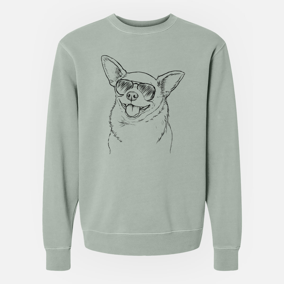 Aviator Maddison Pearl the Chihuahua - Unisex Pigment Dyed Crew Sweatshirt