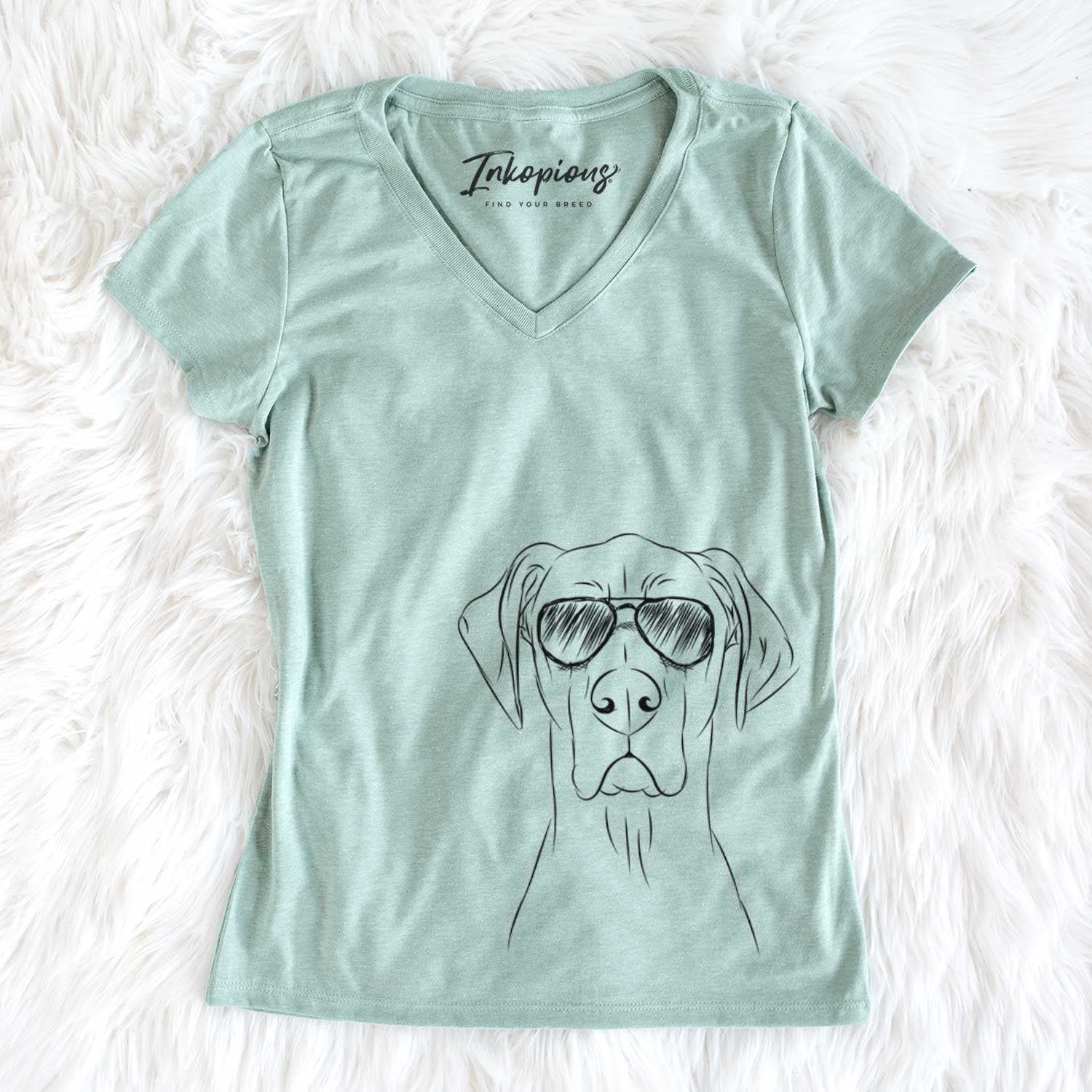 Aviator Maddox the Great Dane - Women's V-neck Shirt