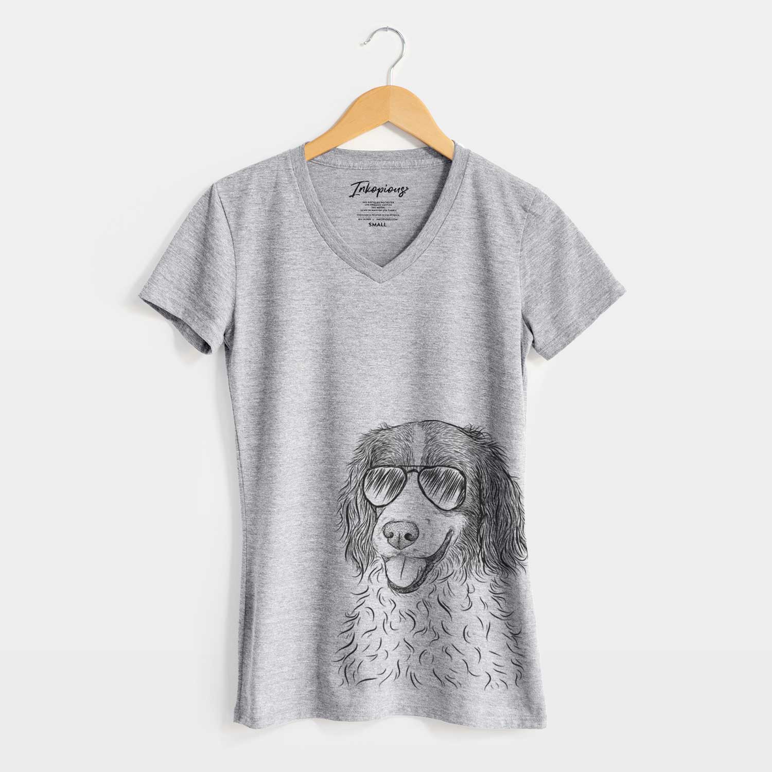 Aviator Maggie the Springer Spaniel - Women's V-neck Shirt