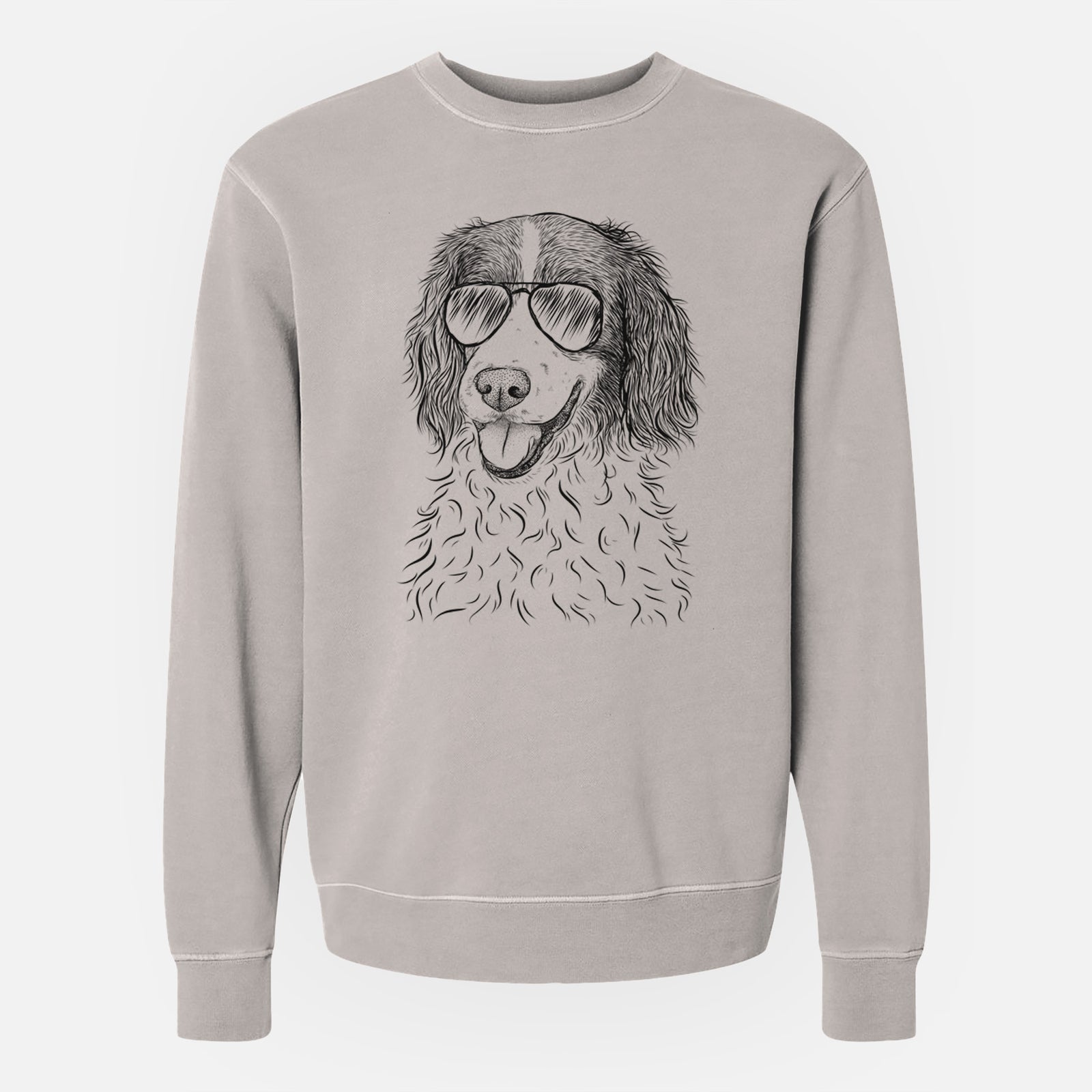 Aviator Maggie the Springer Spaniel - Unisex Pigment Dyed Crew Sweatshirt