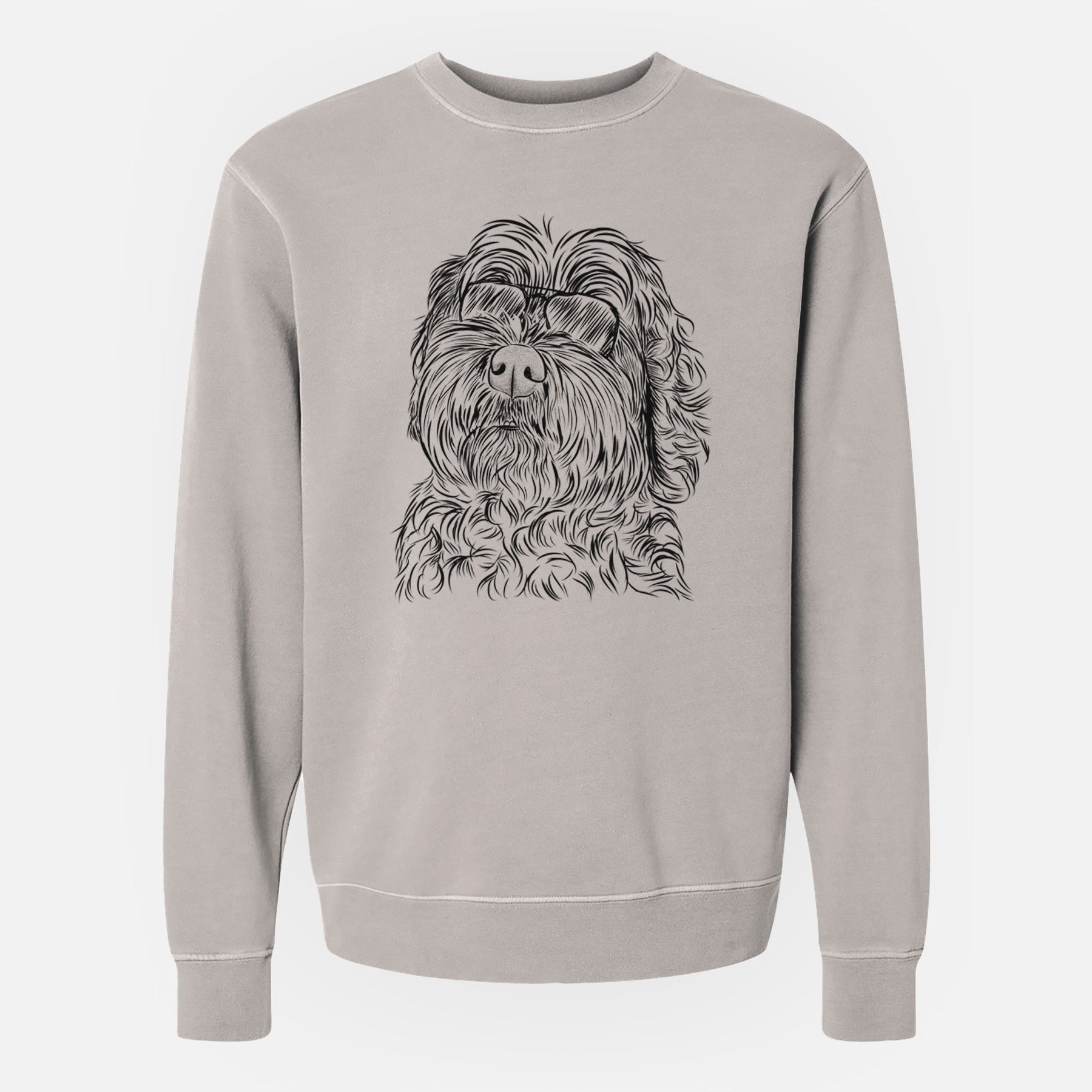 Aviator Maggie Girl the Cockapoo - Unisex Pigment Dyed Crew Sweatshirt