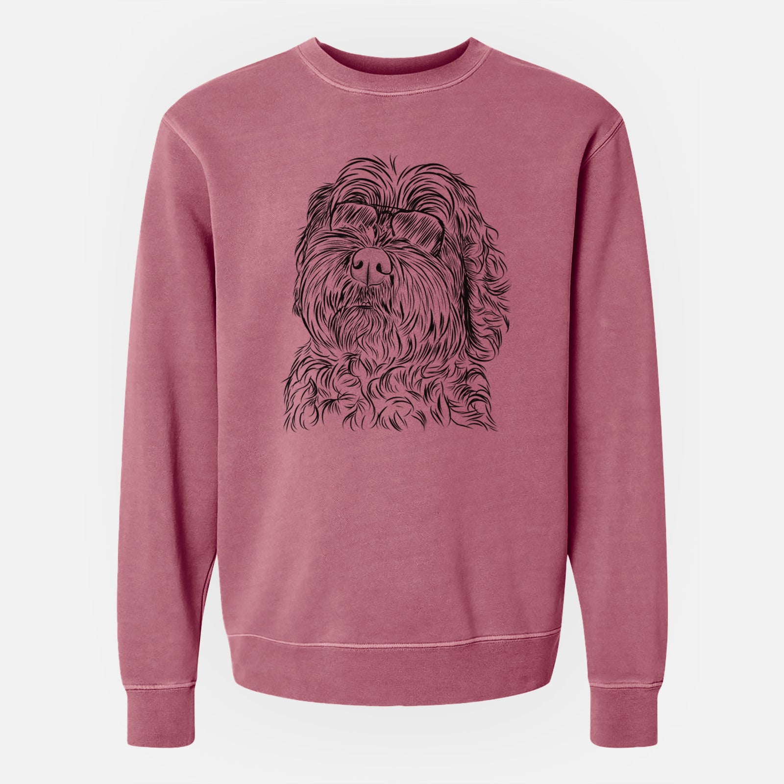 Aviator Maggie Girl the Cockapoo - Unisex Pigment Dyed Crew Sweatshirt