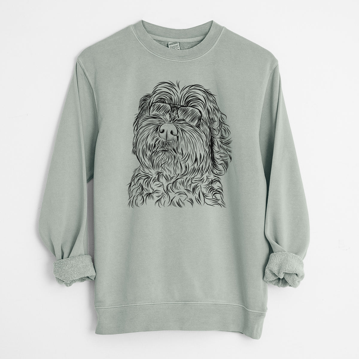 Aviator Maggie Girl the Cockapoo - Unisex Pigment Dyed Crew Sweatshirt