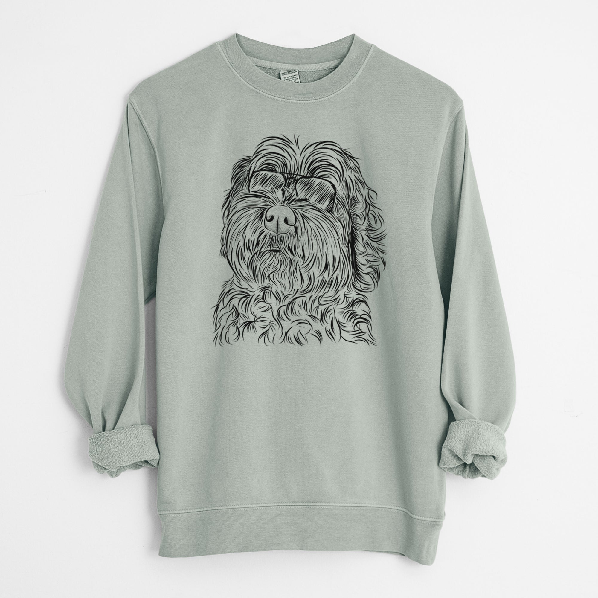 Aviator Maggie Girl the Cockapoo - Unisex Pigment Dyed Crew Sweatshirt