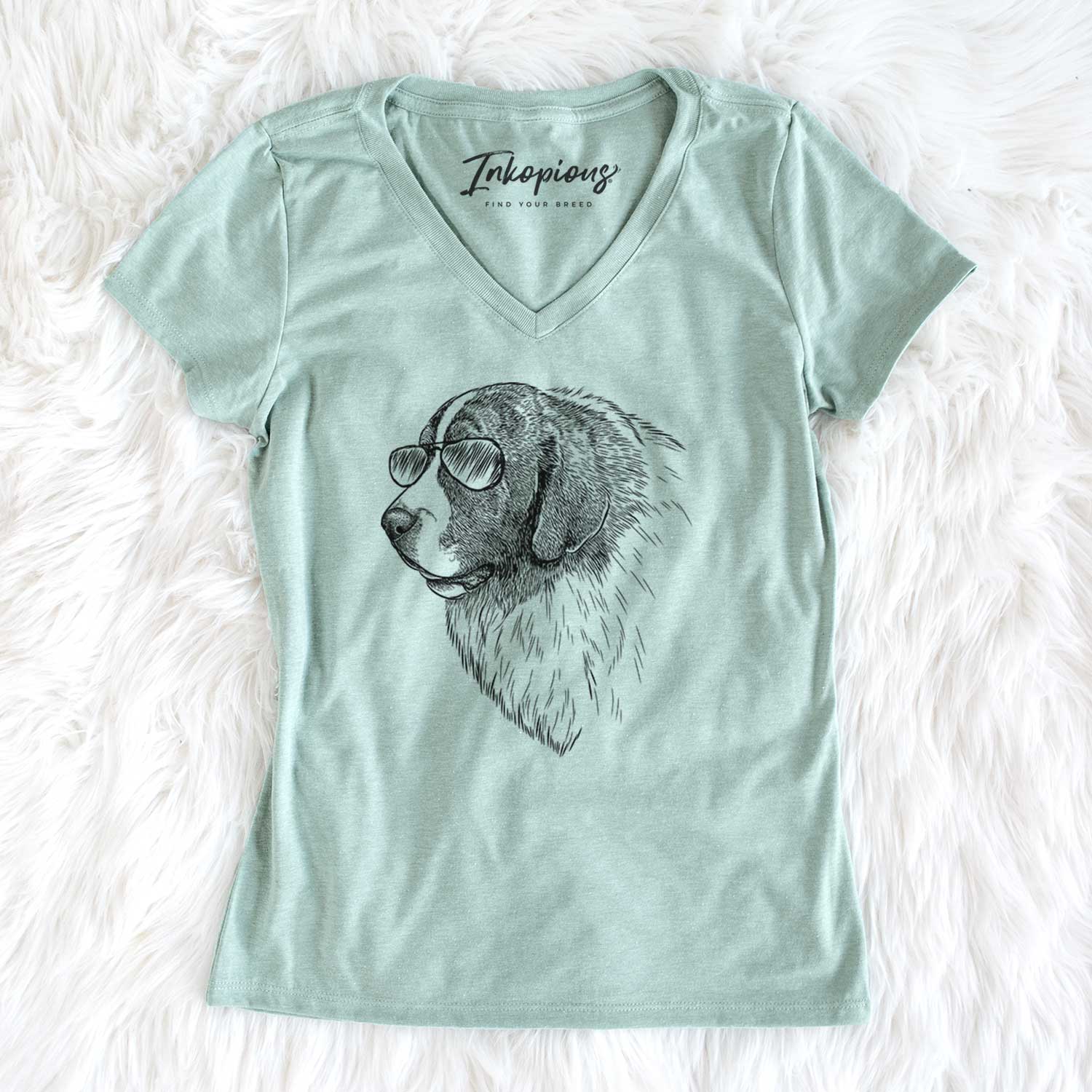 Aviator Magnus the Pyrenean Mastiff - Women's V-neck Shirt