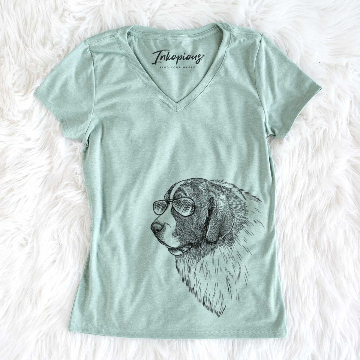 Aviator Magnus the Pyrenean Mastiff - Women's V-neck Shirt