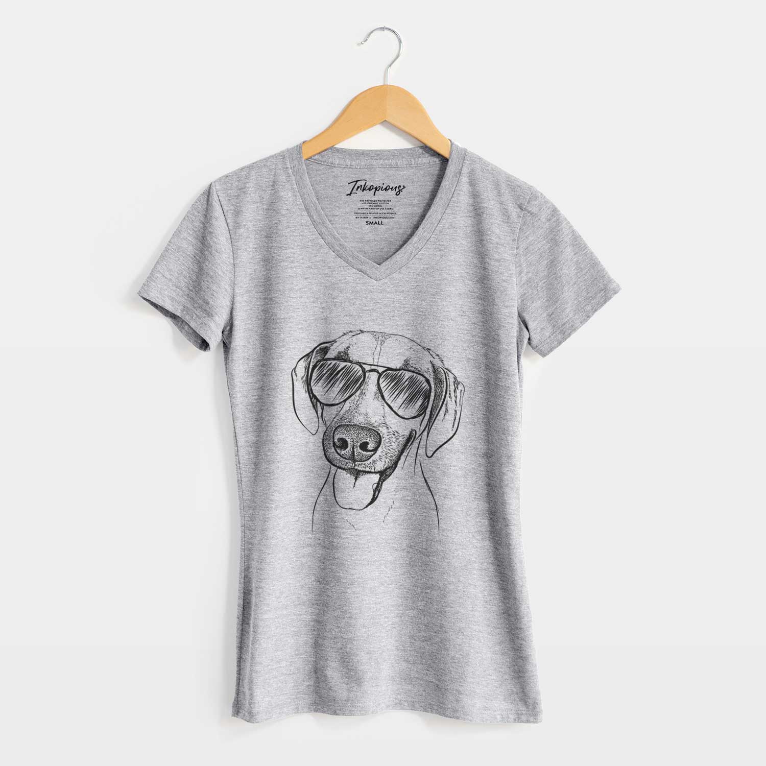 Aviator Malia the American Foxhound Mix - Women's V-neck Shirt