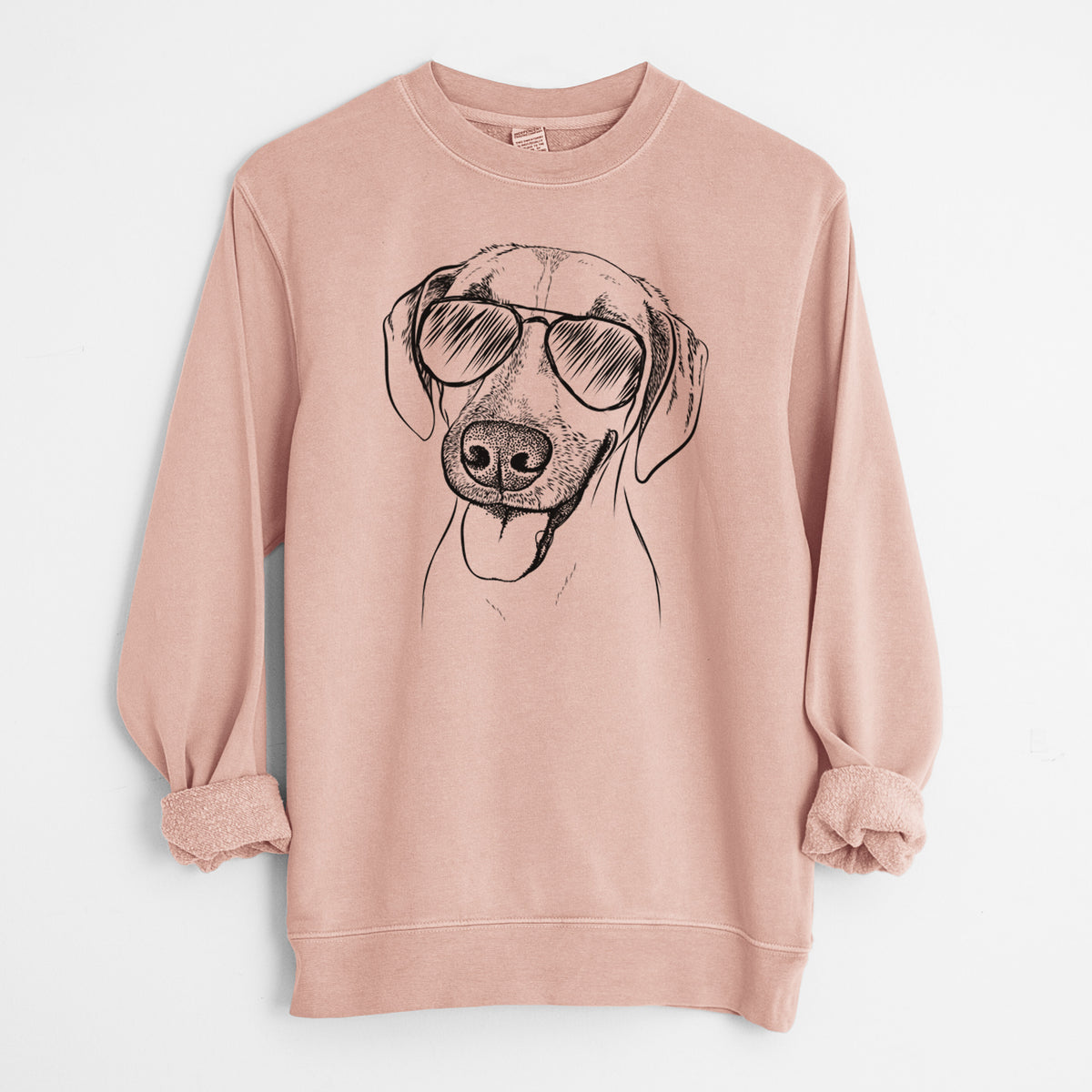 Aviator Malia the American Foxhound Mix - Unisex Pigment Dyed Crew Sweatshirt