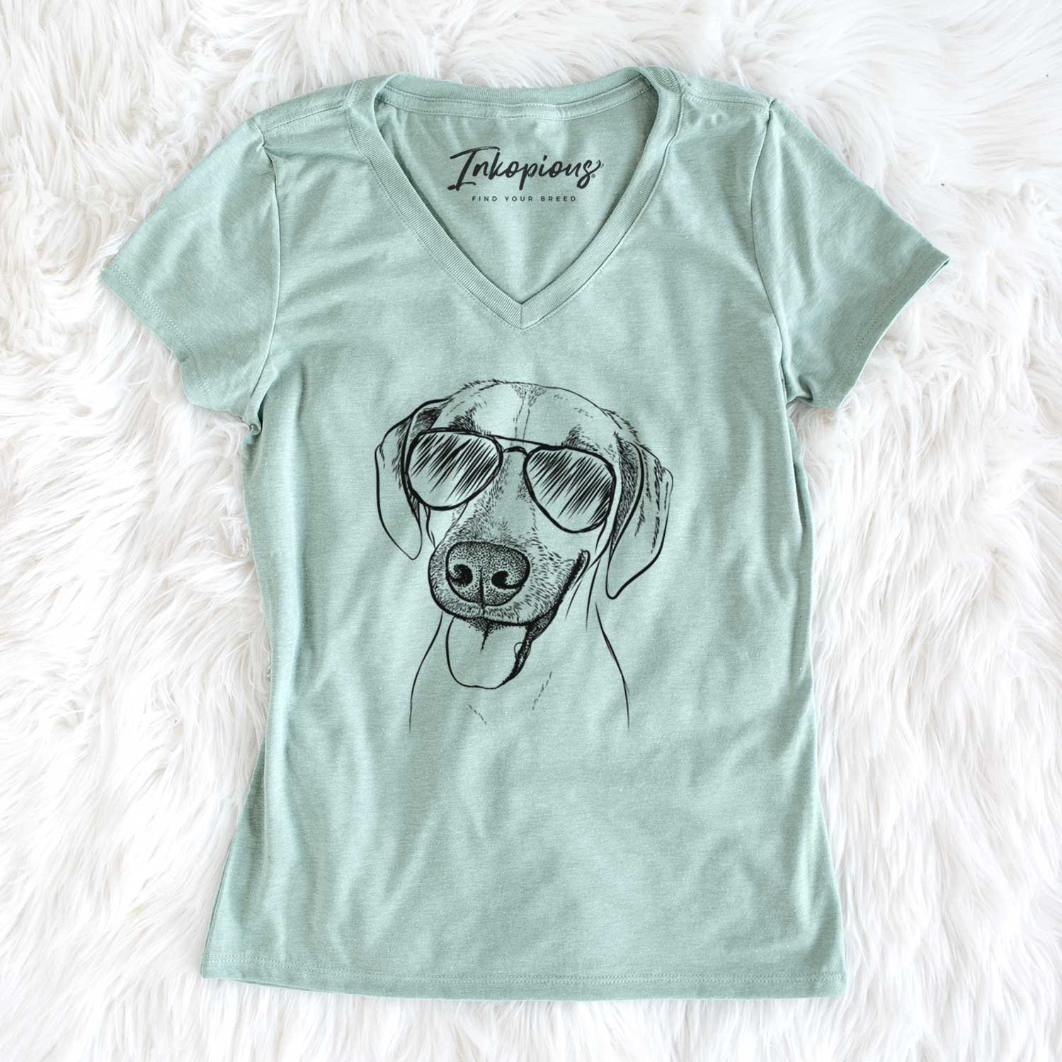 Aviator Malia the American Foxhound Mix - Women's V-neck Shirt