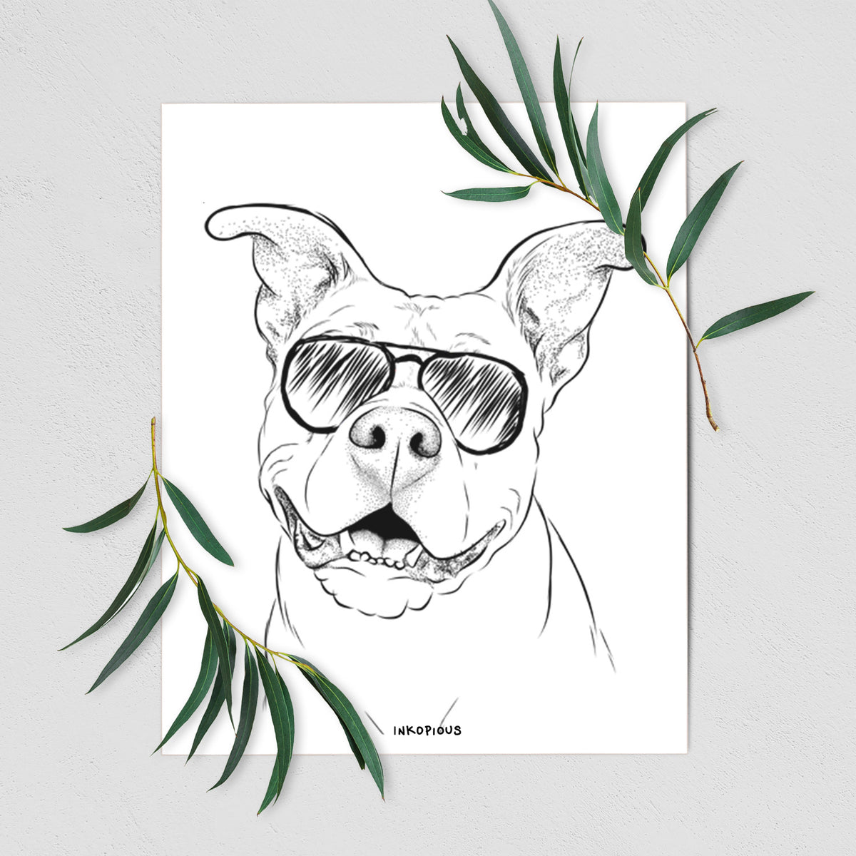 Malibu the Staffordshire Terrier/Pitbull Mix Art Print