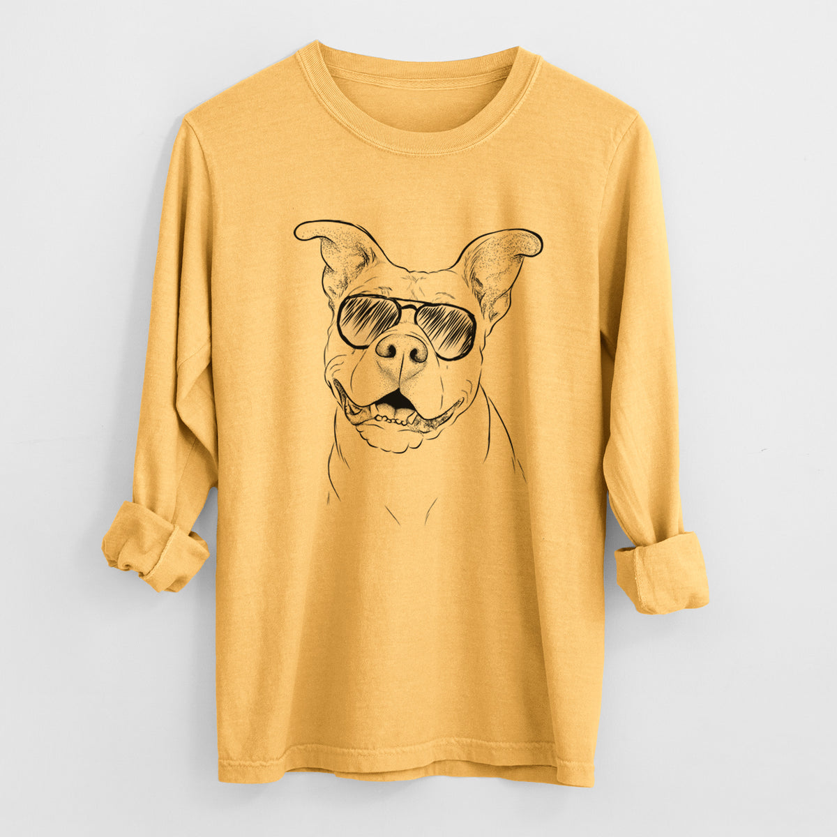 Aviators Malibu the Staffordshire Terrier/Pitbull Mix - Heavyweight 100% Cotton Long Sleeve