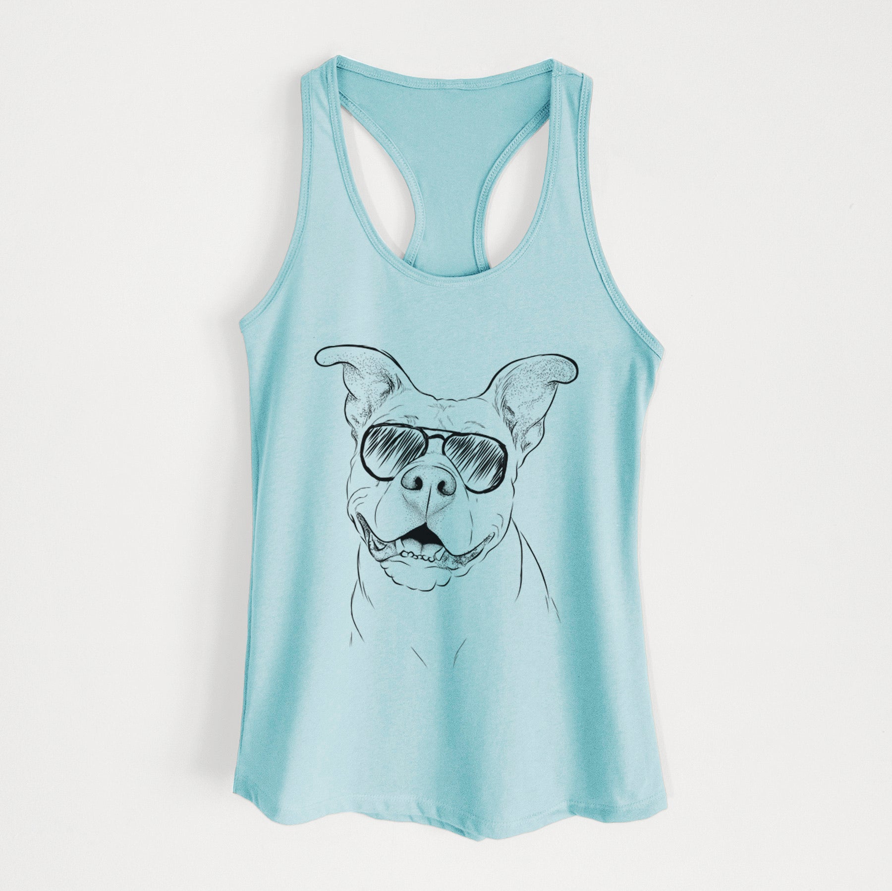 Malibu the Staffordshire Terrier/Pitbull Mix - Women's Racerback Tanktop