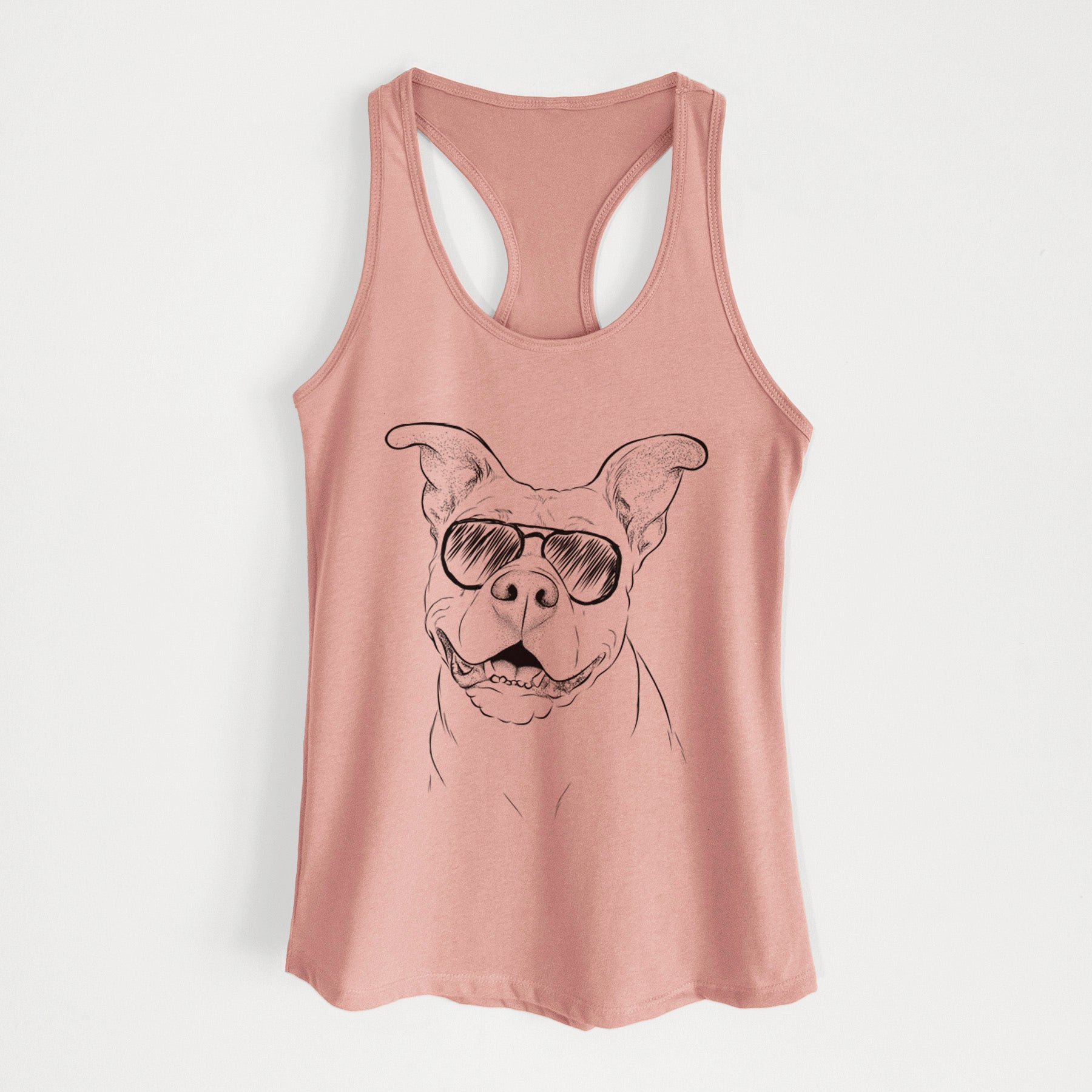 Malibu the Staffordshire Terrier/Pitbull Mix - Women's Racerback Tanktop