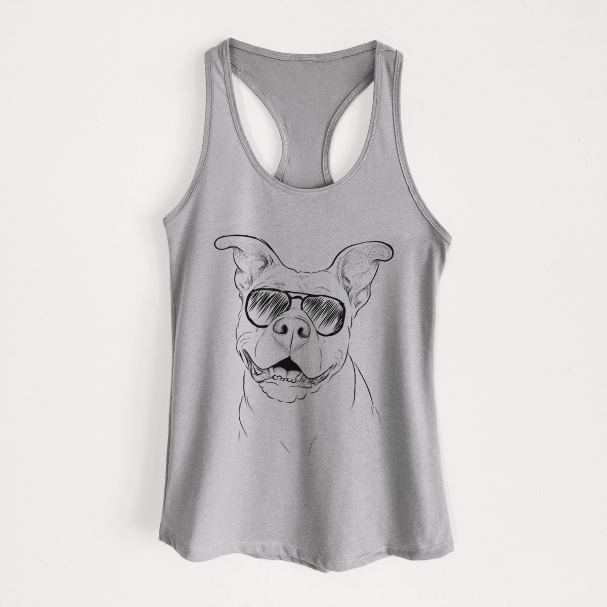 Malibu the Staffordshire Terrier/Pitbull Mix - Women&#39;s Racerback Tanktop