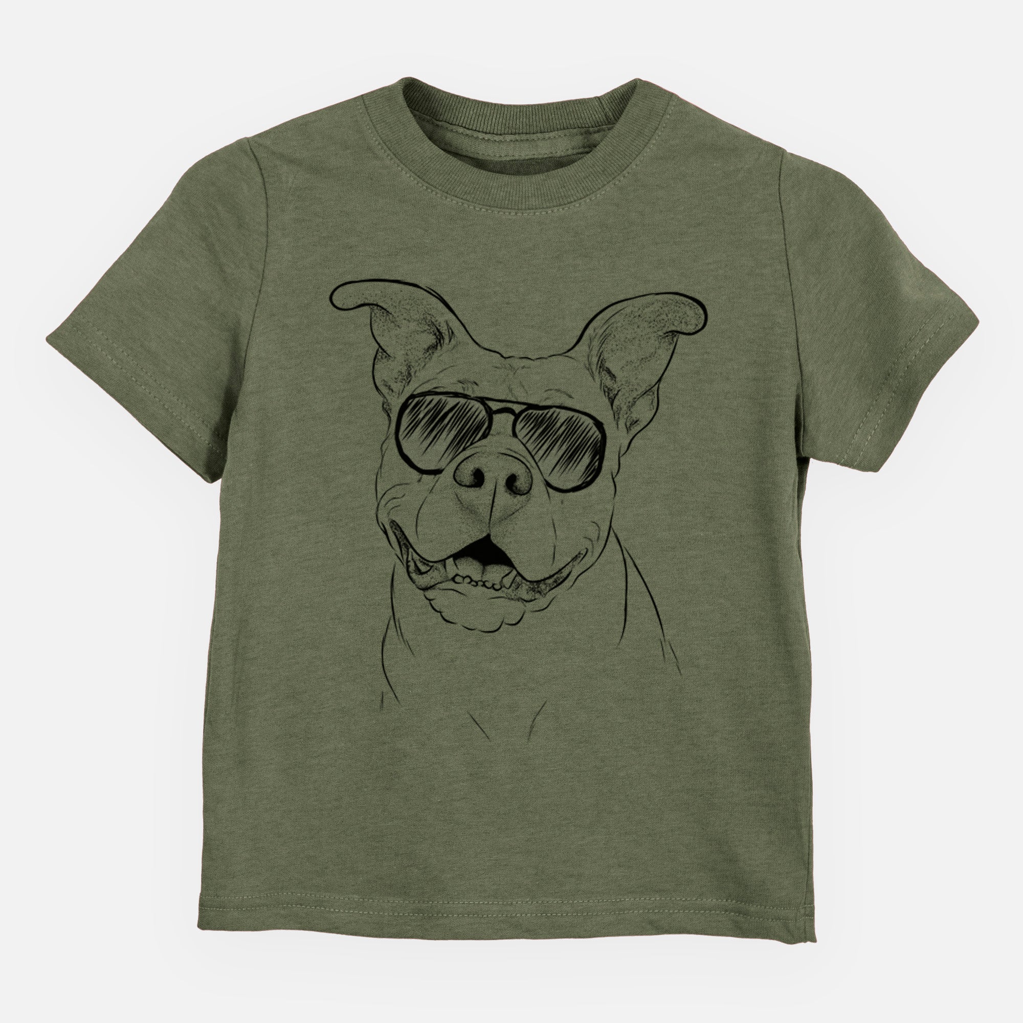 Aviator Malibu the Staffordshire Terrier/Pitbull Mix - Kids/Youth/Toddler Shirt