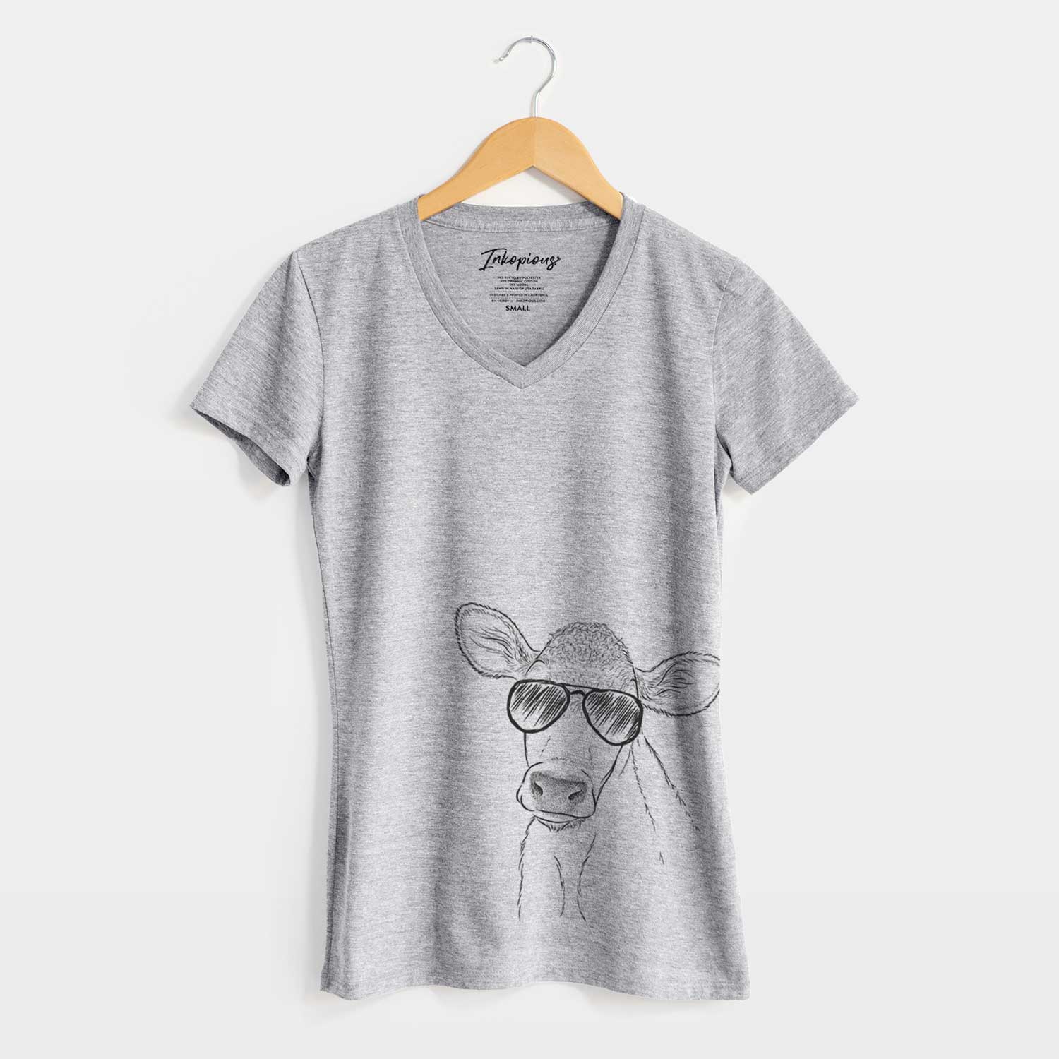 Aviator Malu the Cow - Women's V-neck Shirt