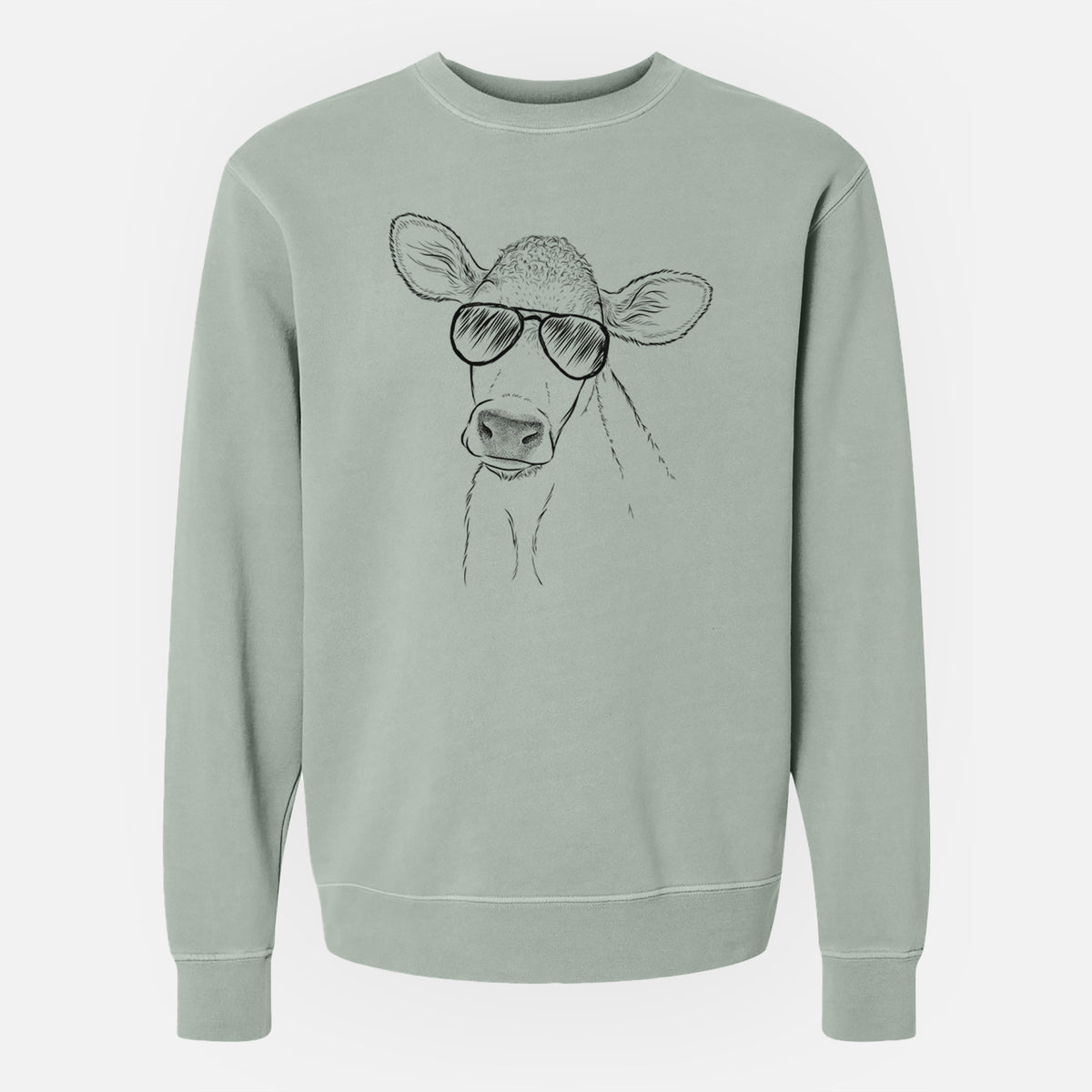 Aviator Malu the Cow - Unisex Pigment Dyed Crew Sweatshirt
