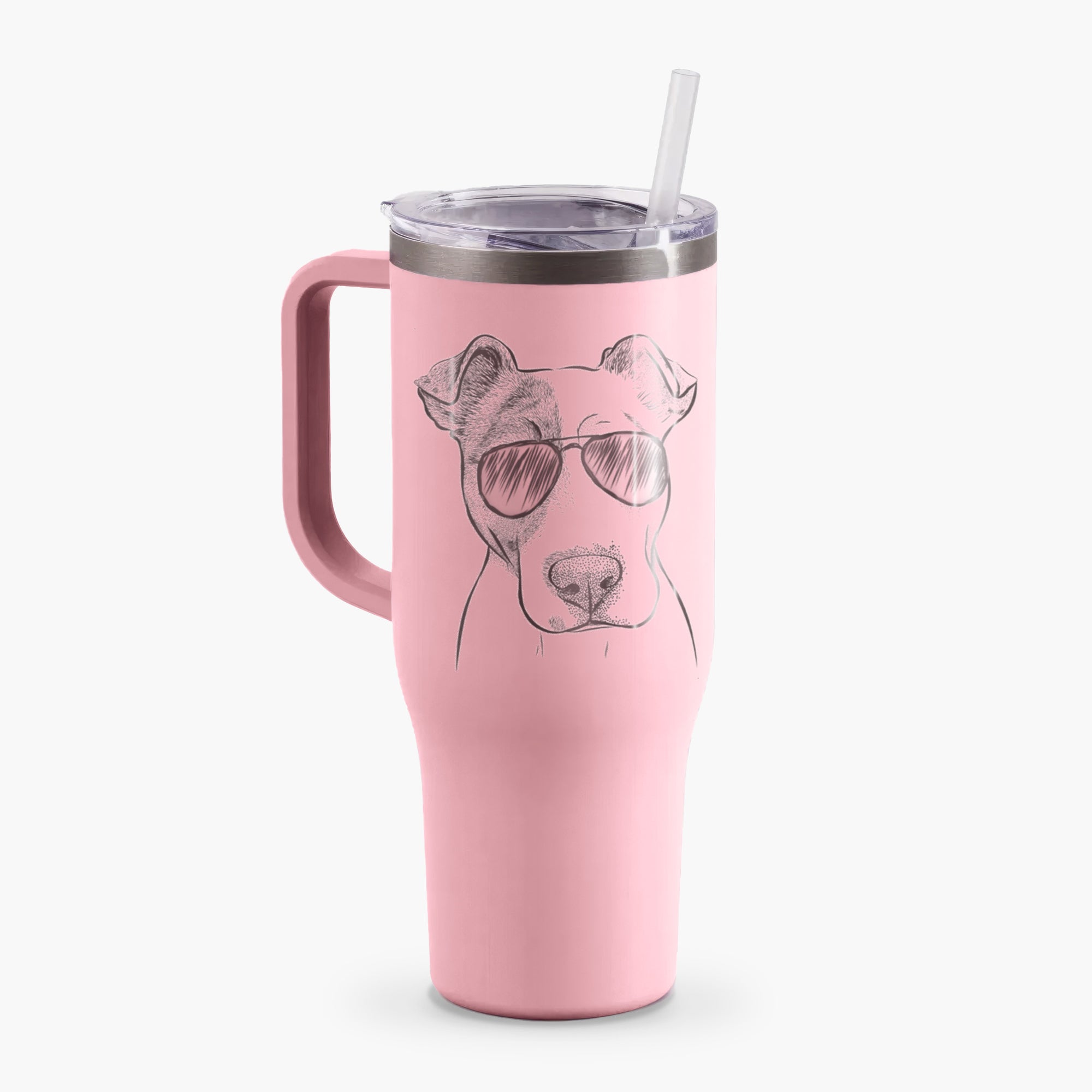 Manchi the Pitbull Mix - 40oz Tumbler with Handle