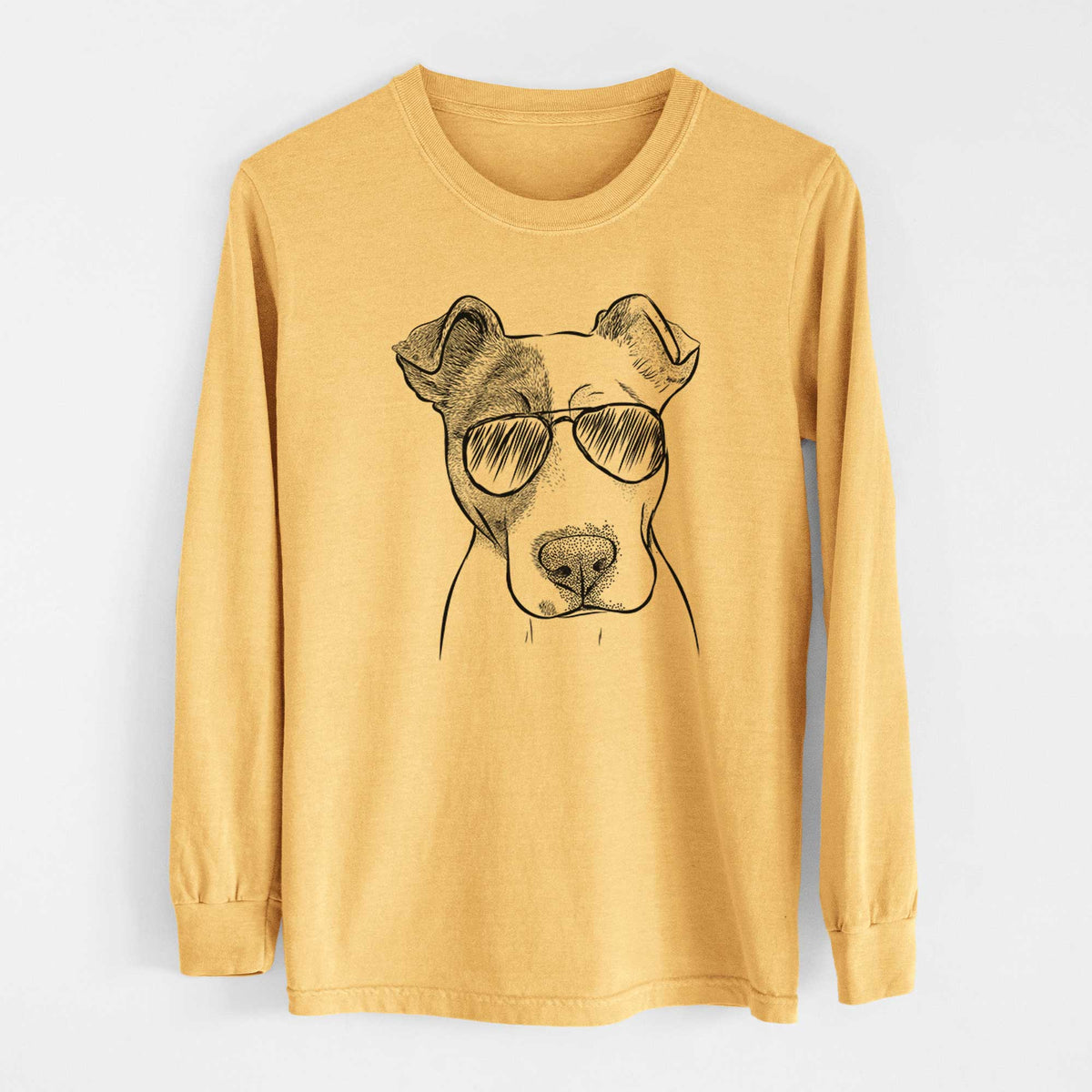 Aviators Manchi the Pitbull Mix - Heavyweight 100% Cotton Long Sleeve